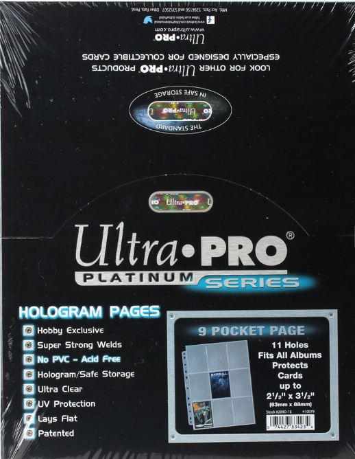 ULTRA PRO 81320 9-Pocket Platinum Pages Werbung, Plakat, Computerausrüstung, Elektronik, Hardware