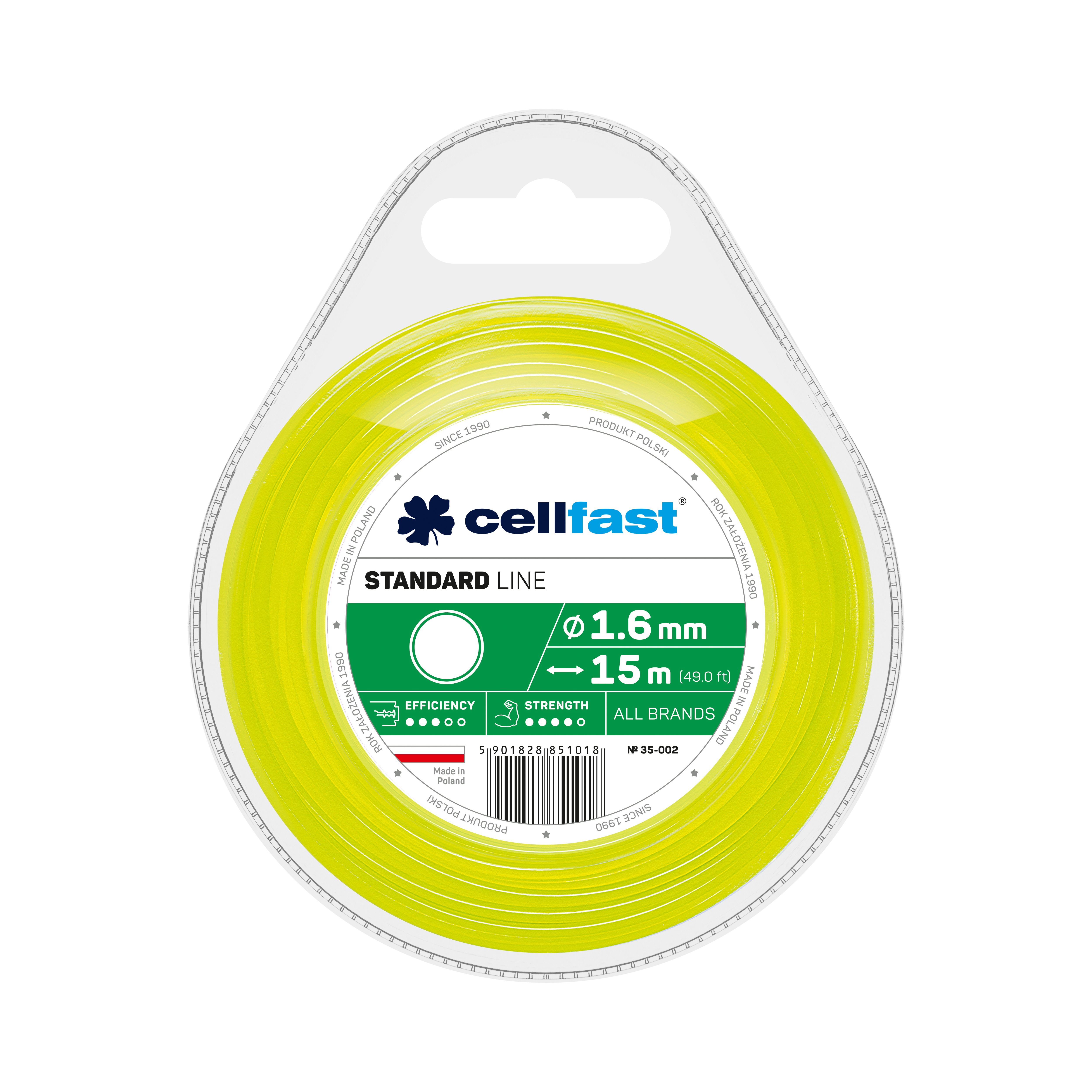 Cellfast STANDARD Mähfäden 1,6 mm x 15 m Rund Cellfast STANDARD Mähfäden 1,6 mm x 15 m Rund