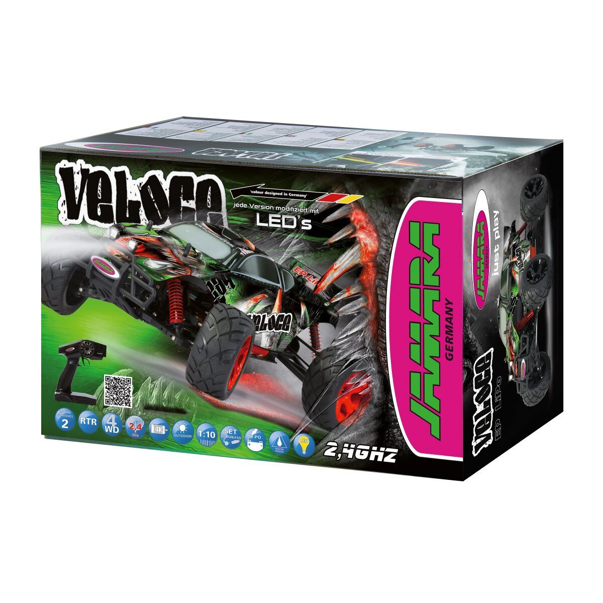 JAMARA Veloce Monstertruck 4WD 1:10 NiMh 2,4GHz mit LED ab 14 Jahren