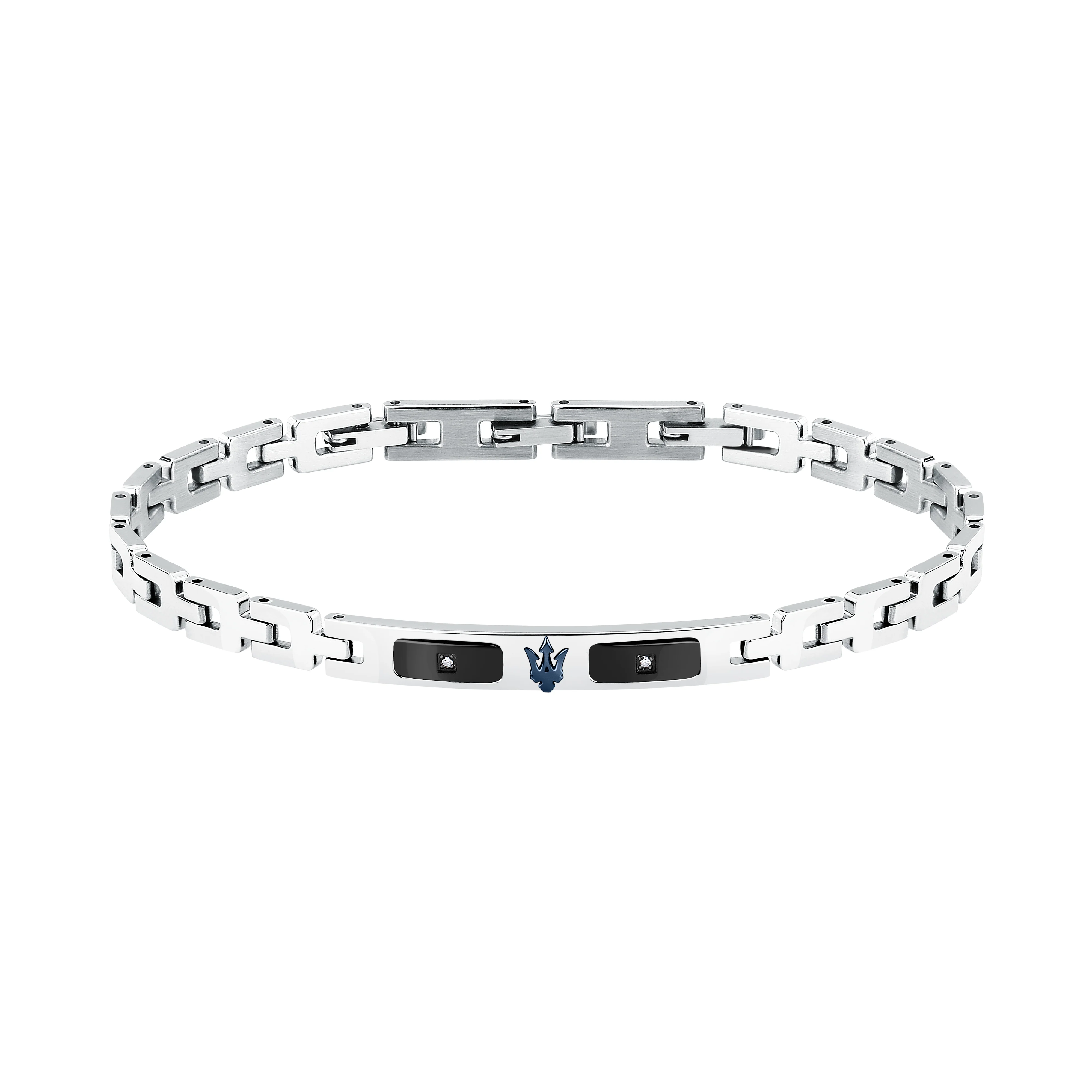 Maserati Armband Herren Silber/schwarz 18+3.5cm Maserati Armband Herren Silber/schwarz 18+3.5cm