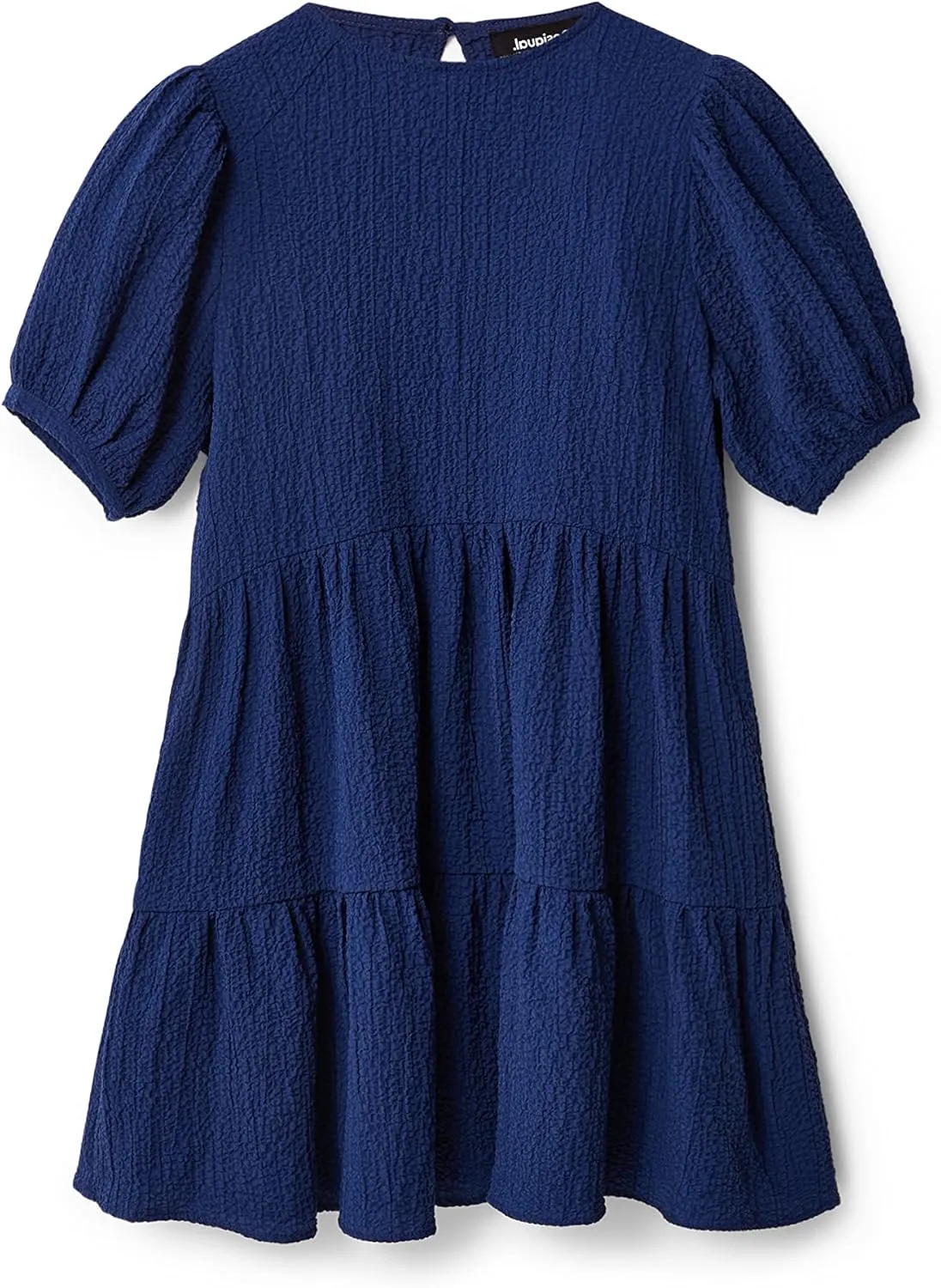 Desigual Damen Kleid - Blaues Kleid mit Puffärmeln 22WWVW735010 GR. XS Desigual Damen Kleid - Blaues Kleid mit Puffärmeln 22WWVW735010 GR. XS