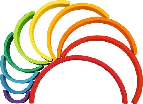 GOKI 58478 Regenbogen – Stapelspiel aus Ahornholz, goki evolution
