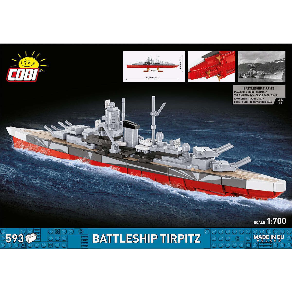 COBI 4853 - WWII - Battleship Tripitz - Maßstab 1:70 - Bild 4