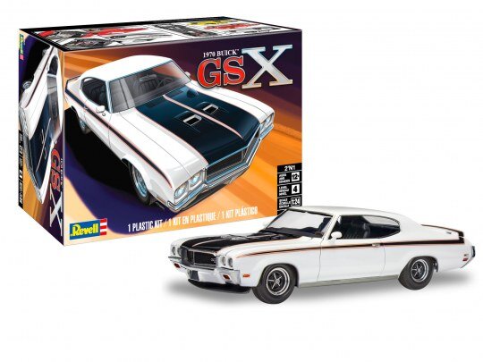 Revell_14522_1970_BuickT_GSX_2N1_Revell_Modellbausatz, Coupé, Sportwagen, Leichtmetallfelge, Speiche, Rad