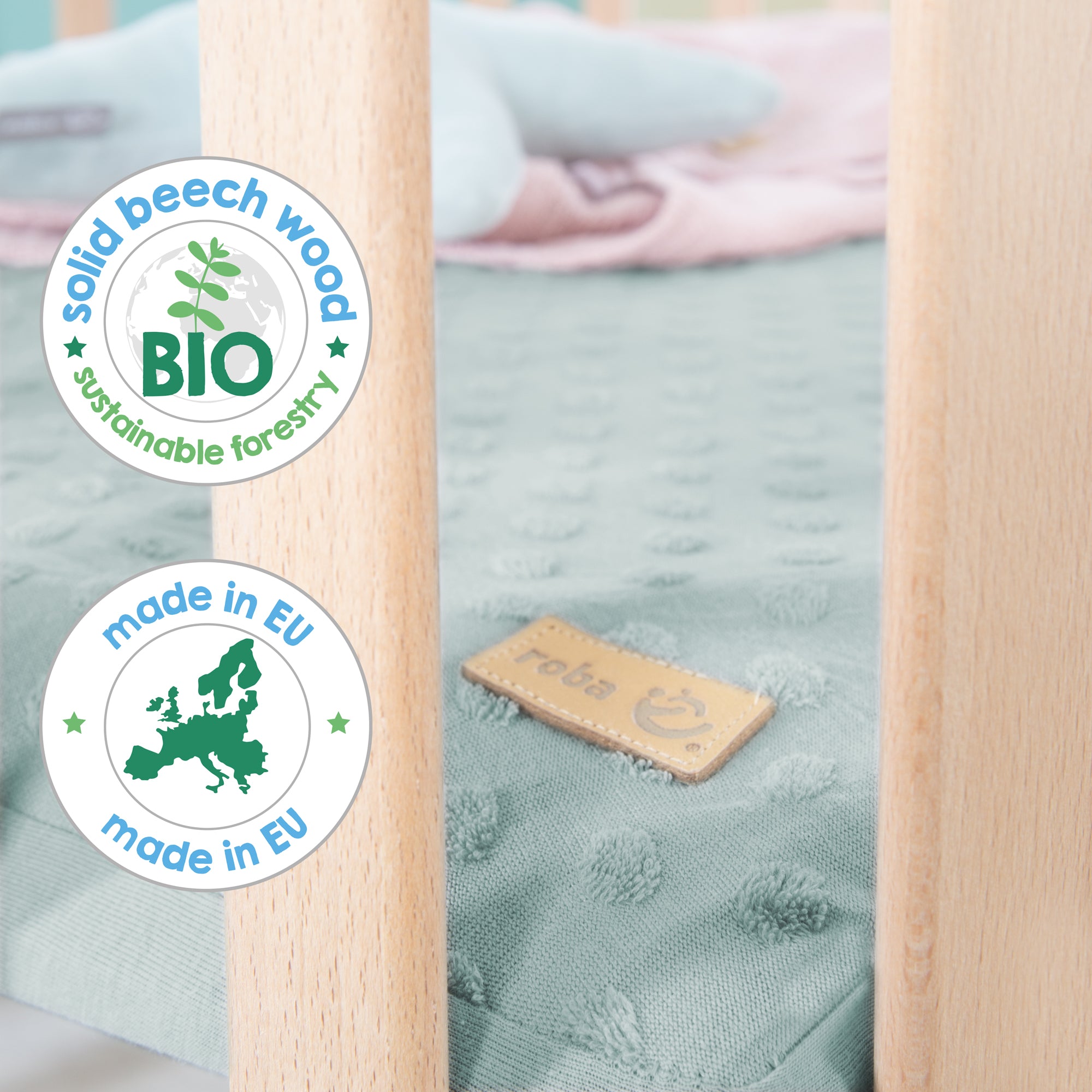 Roba 0232NAG240 Laufgitter 6-eckig Lil Planet grün Bio Buche natur - Produktbild 9