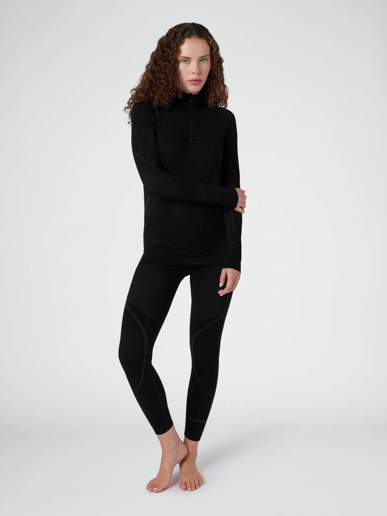UYN Damen Evolutyon Biotech UW Shirt LG_SL Zip Up U100502B000 - Schwarz GR. L/XL