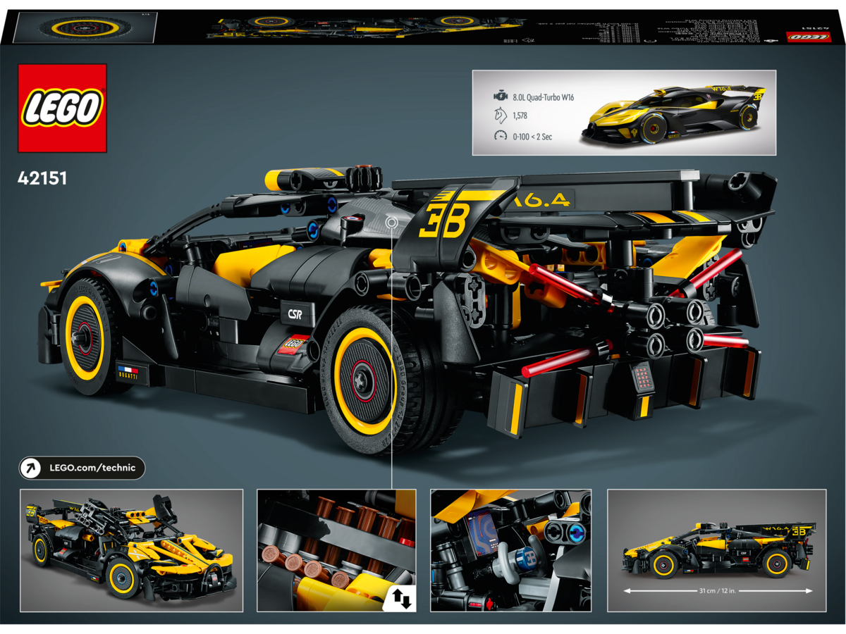 LEGO® Technic Bugatti-Bolide 42151 Auto, Formel Eins, Rad, Leichtmetallrad, Reifen