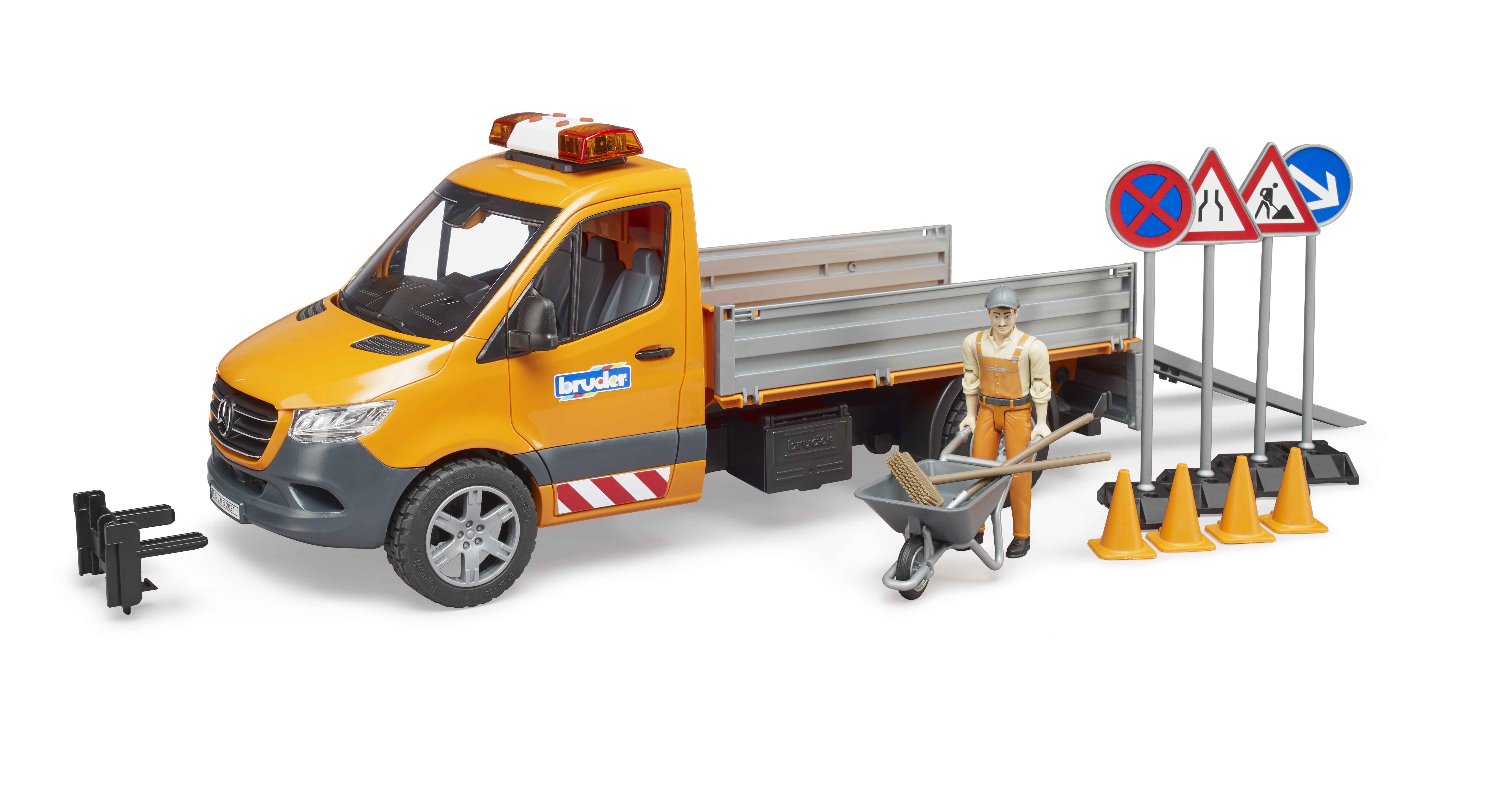 BRUDER 02677 - MB Sprinter Kommunal mit Light & Sound Modul, Fahrer und Zubehör BRUDER 02677 - MB Sprinter Kommunal mit Light & Sound Modul, Fahrer und Zubehör