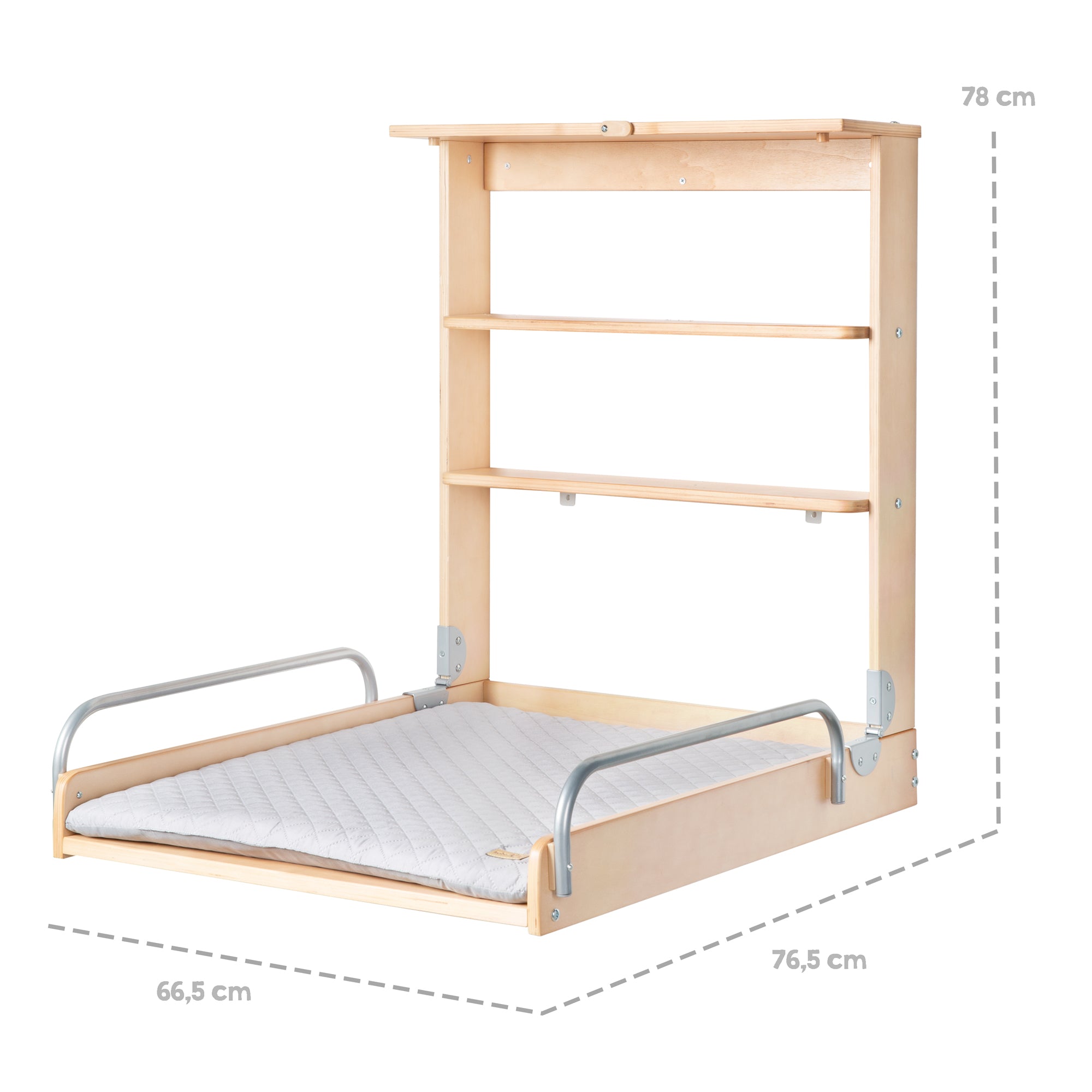 Roba 212015NAV230 Wandwickelregal +Wickelauflage grau braun gebeizt – Wickeln & Baden - Bild 10 Roba 212015NAV230 Wandwickelregal +Wickelauflage grau braun gebeizt – Wickeln & Baden - Produktbild 10