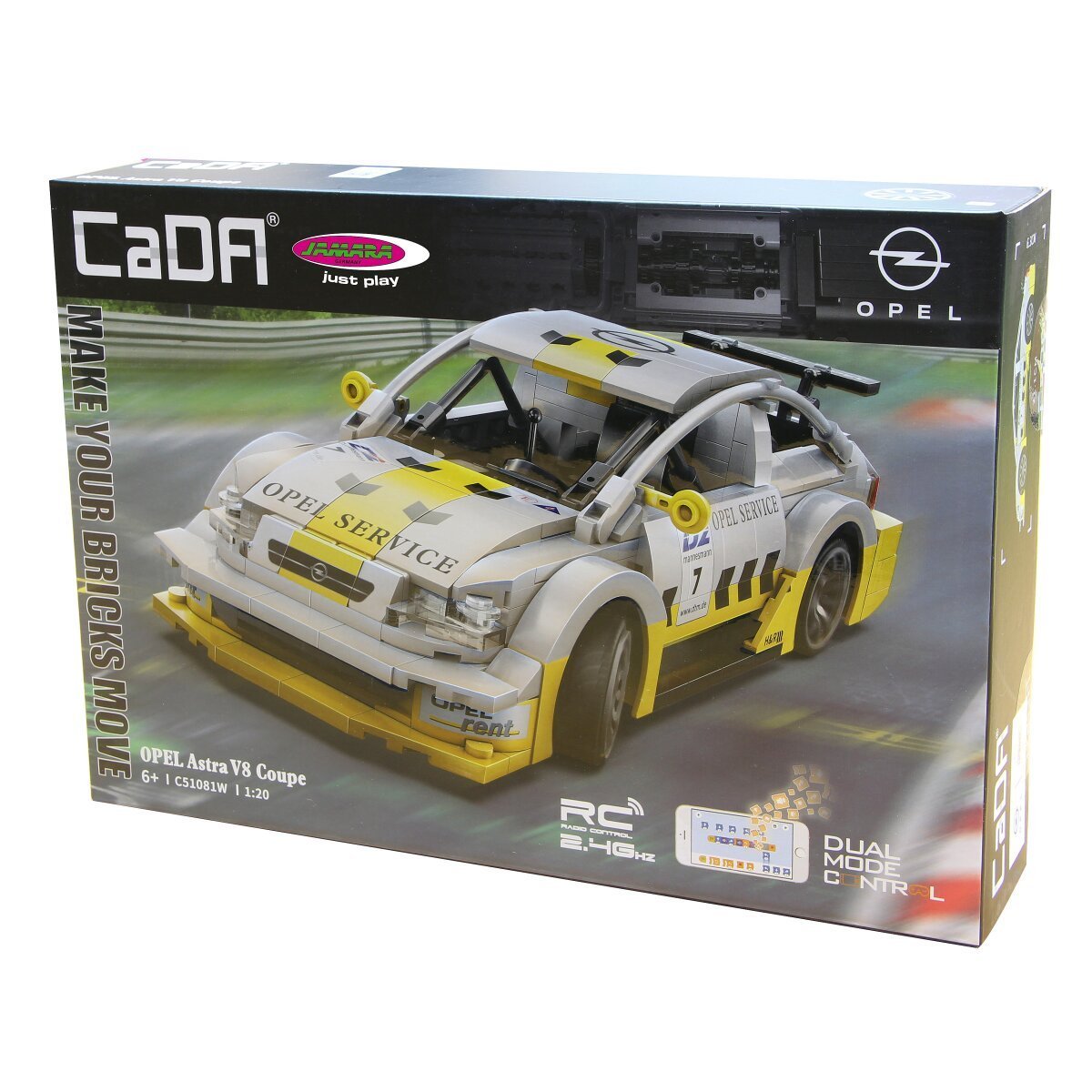 JAMARA CaDA Opel Astra V8 Coupe 1:20 weiß 2,4GHz Bricks ab 6 Jahren