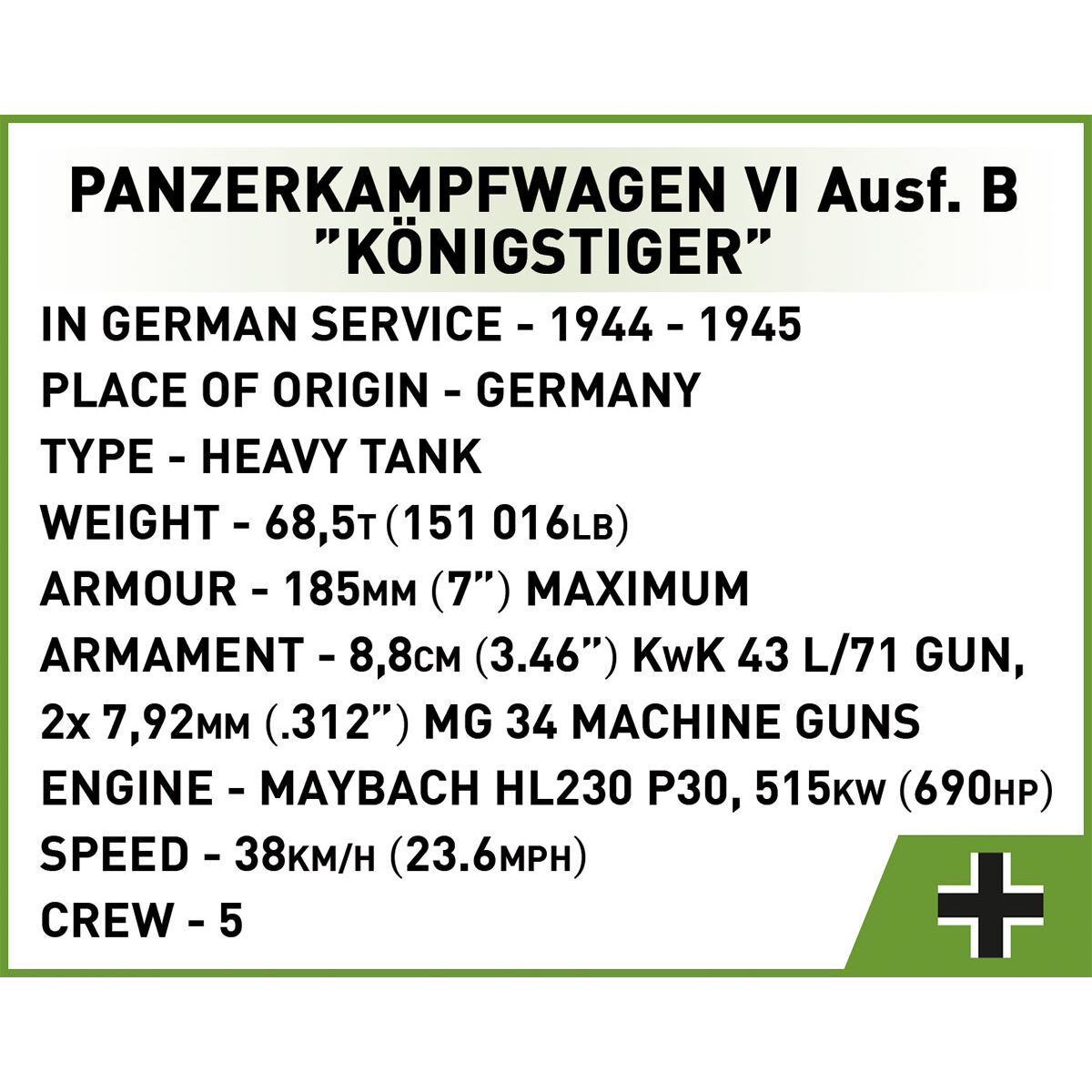 COBI 3113 - PANZER VI AUSF. B Königstiger 1:35 - Bild 15 COBI 3113 - PANZER VI AUSF. B Königstiger 1:35 - Bild 15