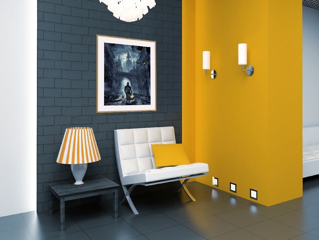 Schipper Mnz - The Dark Side - Ausdrucksstarkes Malset Mit Kontrastmotiv 609130889 Lampe, Innenarchitektur, Fußboden, Wohnzimmer, Ecke