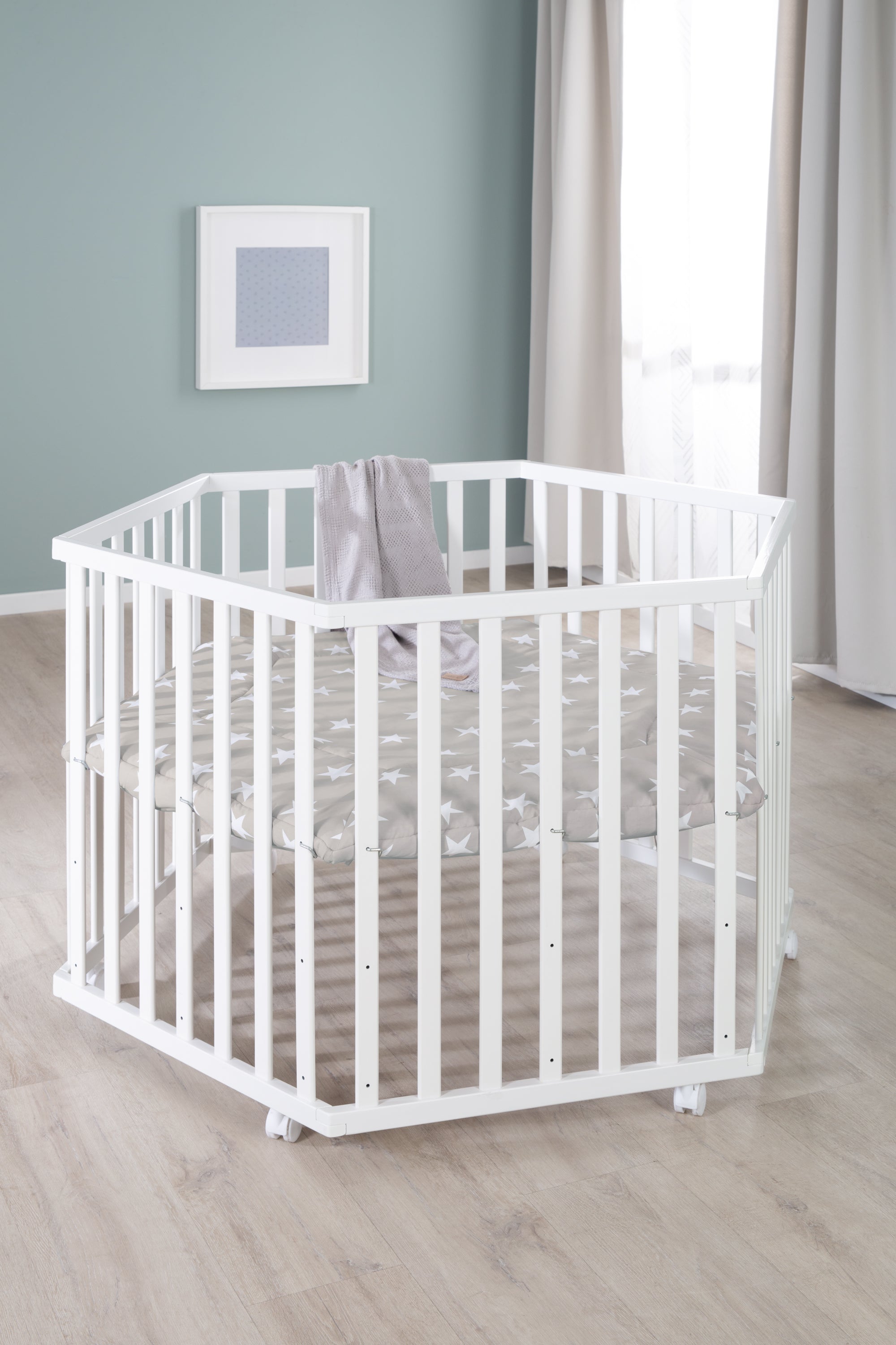 Roba 0232WEV190A Laufgitter 6-eckig Little Stars weiß - Bild 11 Roba 0232WEV190A Laufgitter 6-eckig Little Stars weiß - Produktbild 11
