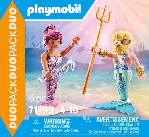 PLAYMOBIL 71799 - DuoPack: Meerjungfrau und Meermann mit Zepter & Dreizack Werbung, Plakat, Kind, Mädchen, Person