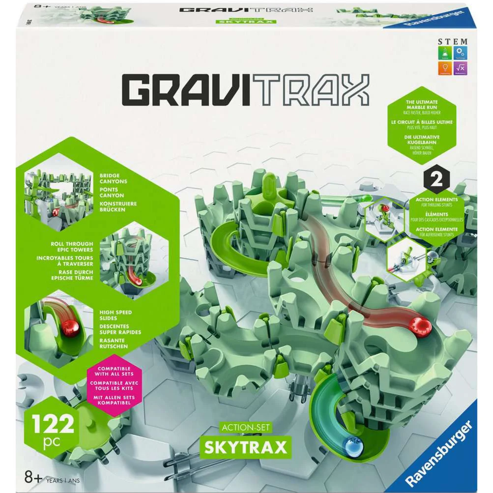 Ravensburger GraviTrax Action-Set Skytrax Innovative Kugelbahn in neuem Design und mit neuen Funktionen  Murmelbahn