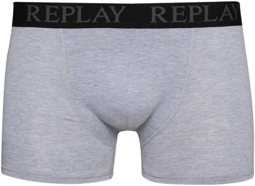 REPLAY Herren Boxershorts I101143BG – Schwarz/Grau, 2er Pack Cotton-Stretch GR. L REPLAY Herren Boxershorts I101143BG – Schwarz/Grau, 2er Pack Cotton-Stretch GR. L