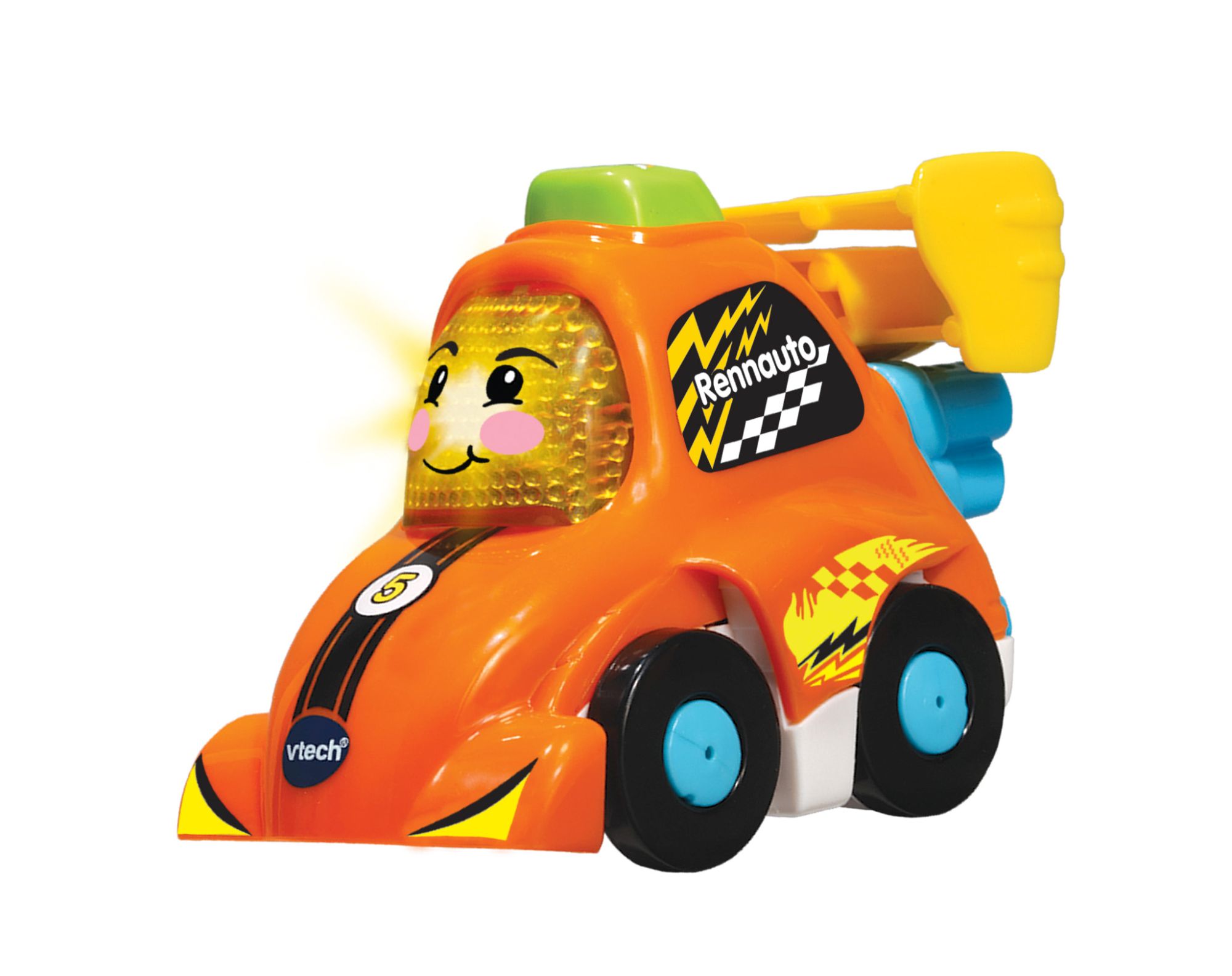 VTech Tut Tut Baby Flitzer Actionrampe 3-in-1 mit Sprungrampe, Startturm, Rennauto mit Spoiler-Taste, 2 magischen Sensoren, 3 Singlieder & 6 Kindermelodien, kindersicheres Batteriefach, ab 1 Jahr,