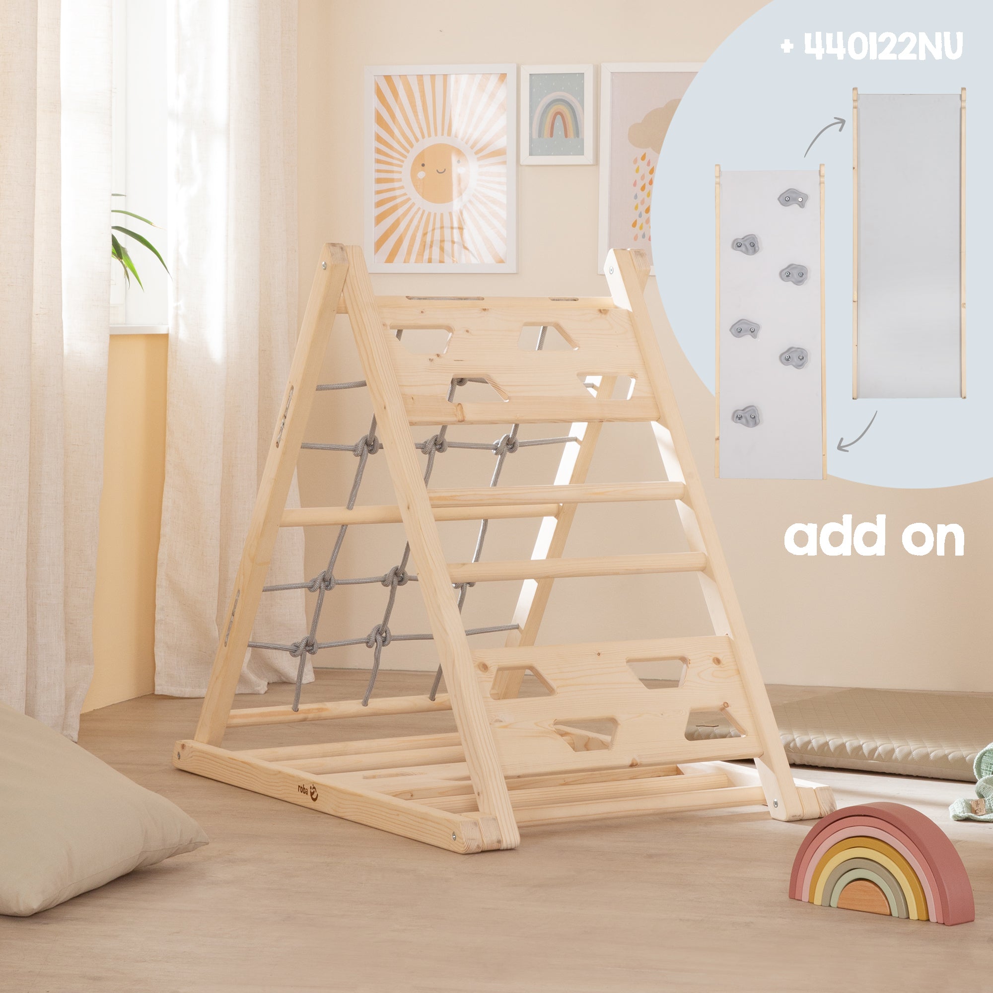 Roba 440130NU Kletterdreieck natur unbehandelt – Motorik & Lernen - Produktbild 10