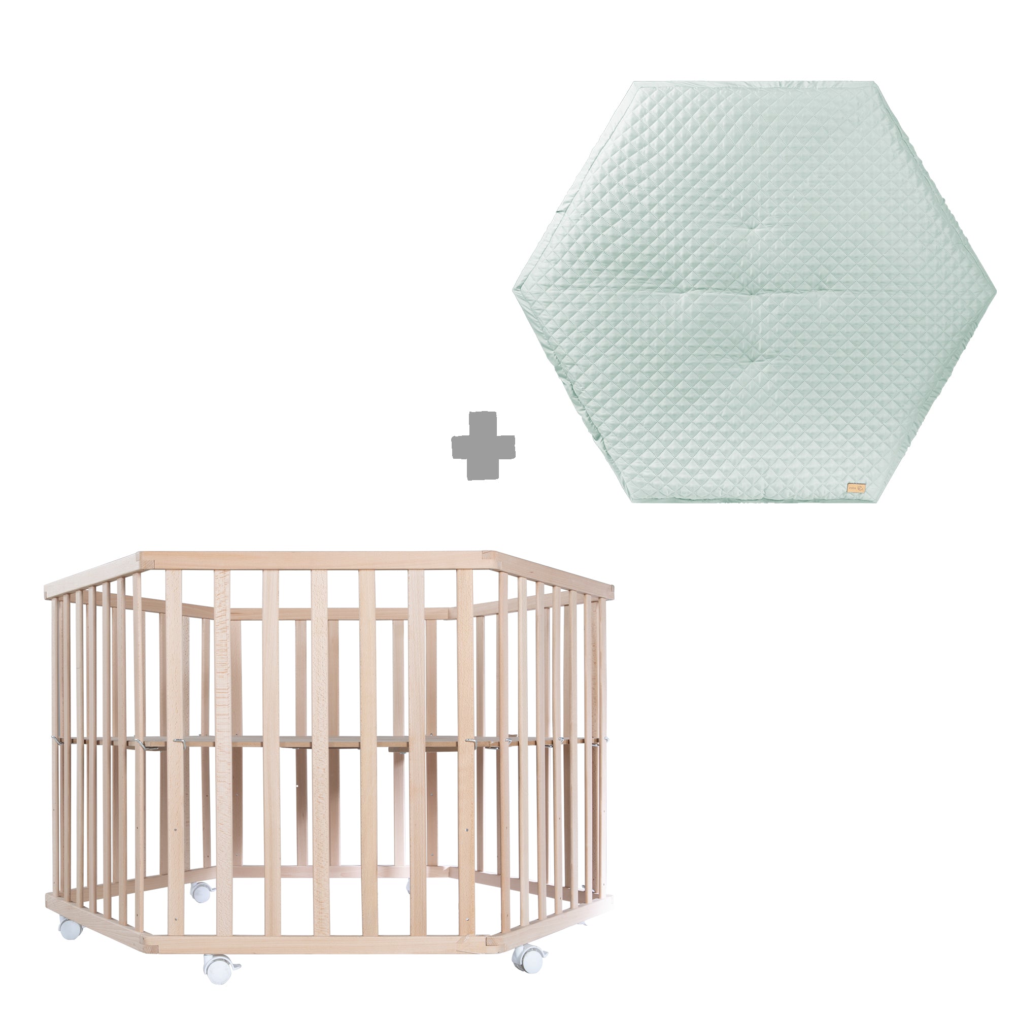 Roba 0232NAV241 Laufgitter 6-eckig roba Style grün Bio Buche natur - Bild 4 Roba 0232NAV241 Laufgitter 6-eckig roba Style grün Bio Buche natur - Produktbild 4