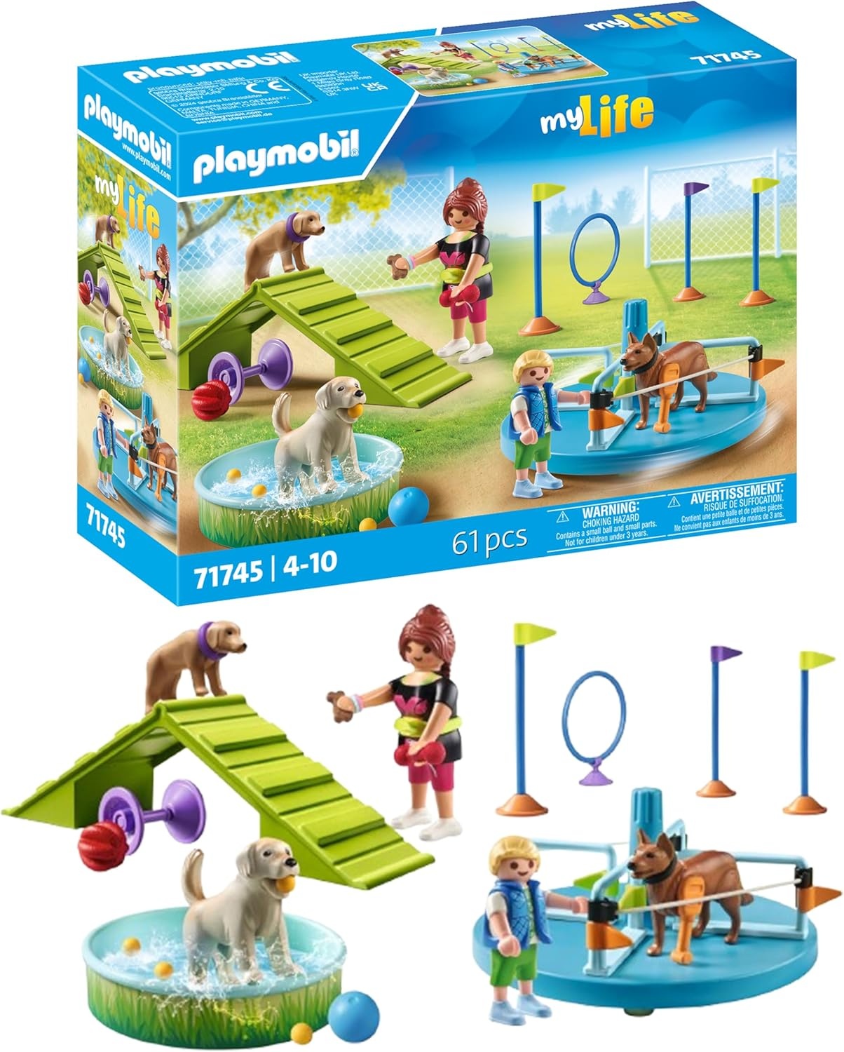 PLAYMOBIL 71745 My Life: Hundespielplatz mit Zubehör Spielbereich, Person, Spielbereich, im, Freien, Draußen, Hund