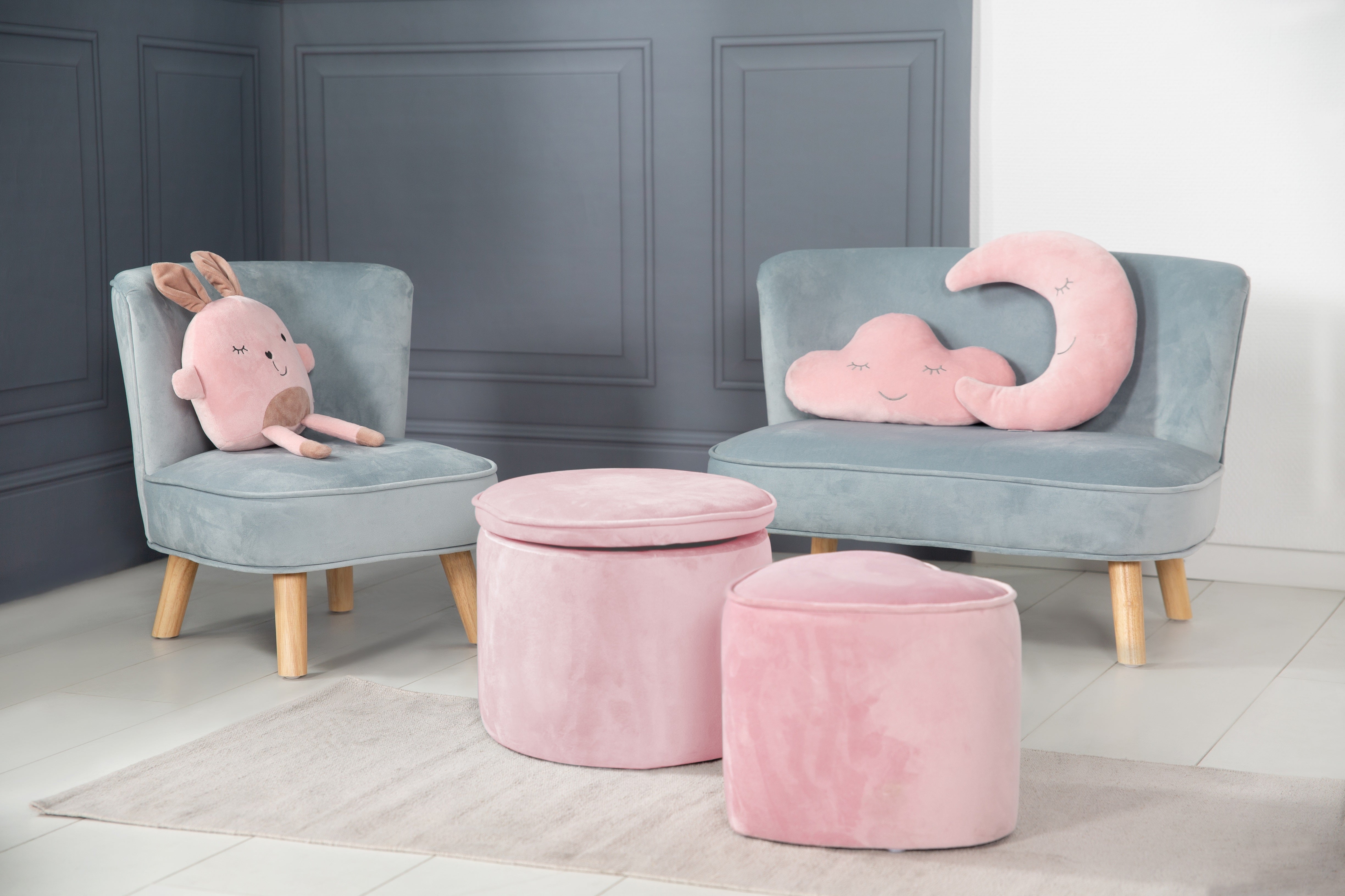 Roba 450140MA Kinderhocker oval mit Aufbewahrung mauve – Spielmöbel - Bild 6 Roba 450140MA Kinderhocker oval mit Aufbewahrung mauve – Spielmöbel - Produktbild 6