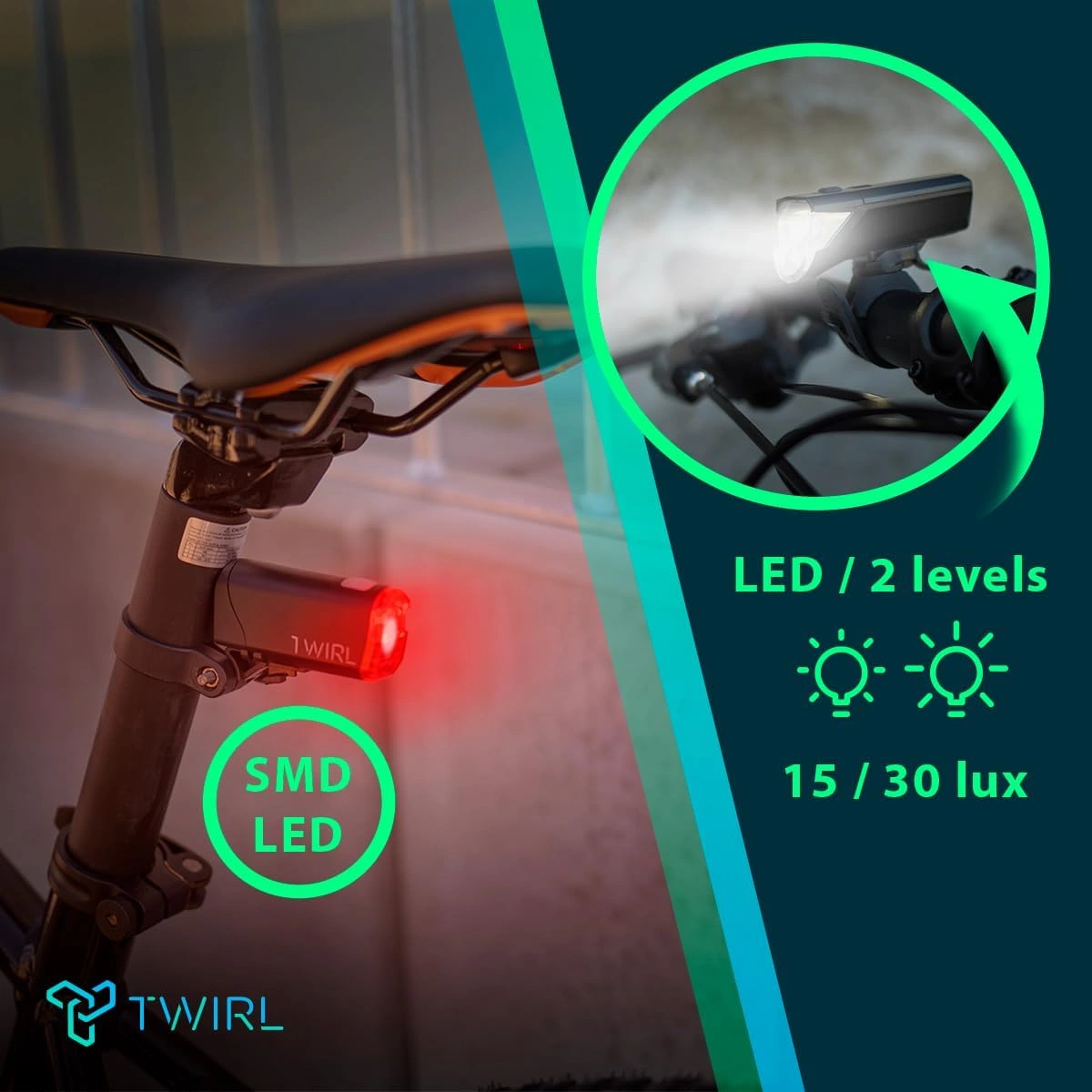 TWIRL 221106 – Lampenset EOS 30 LED Lampe + Rücklicht