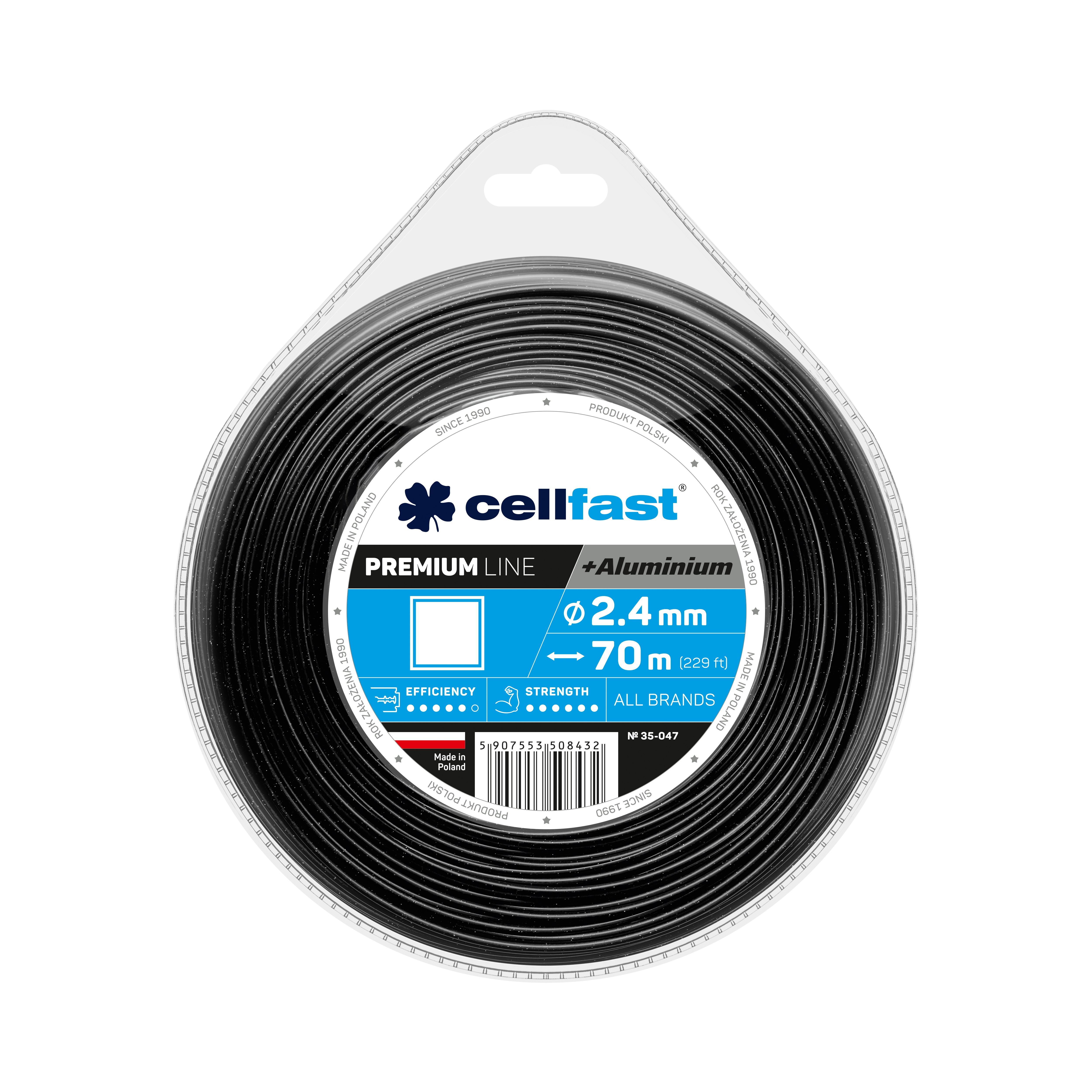 Cellfast PREMIUM Mähfäden 2,4 mm x 70 m Quadrat Cellfast PREMIUM Mähfäden 2,4 mm x 70 m Quadrat