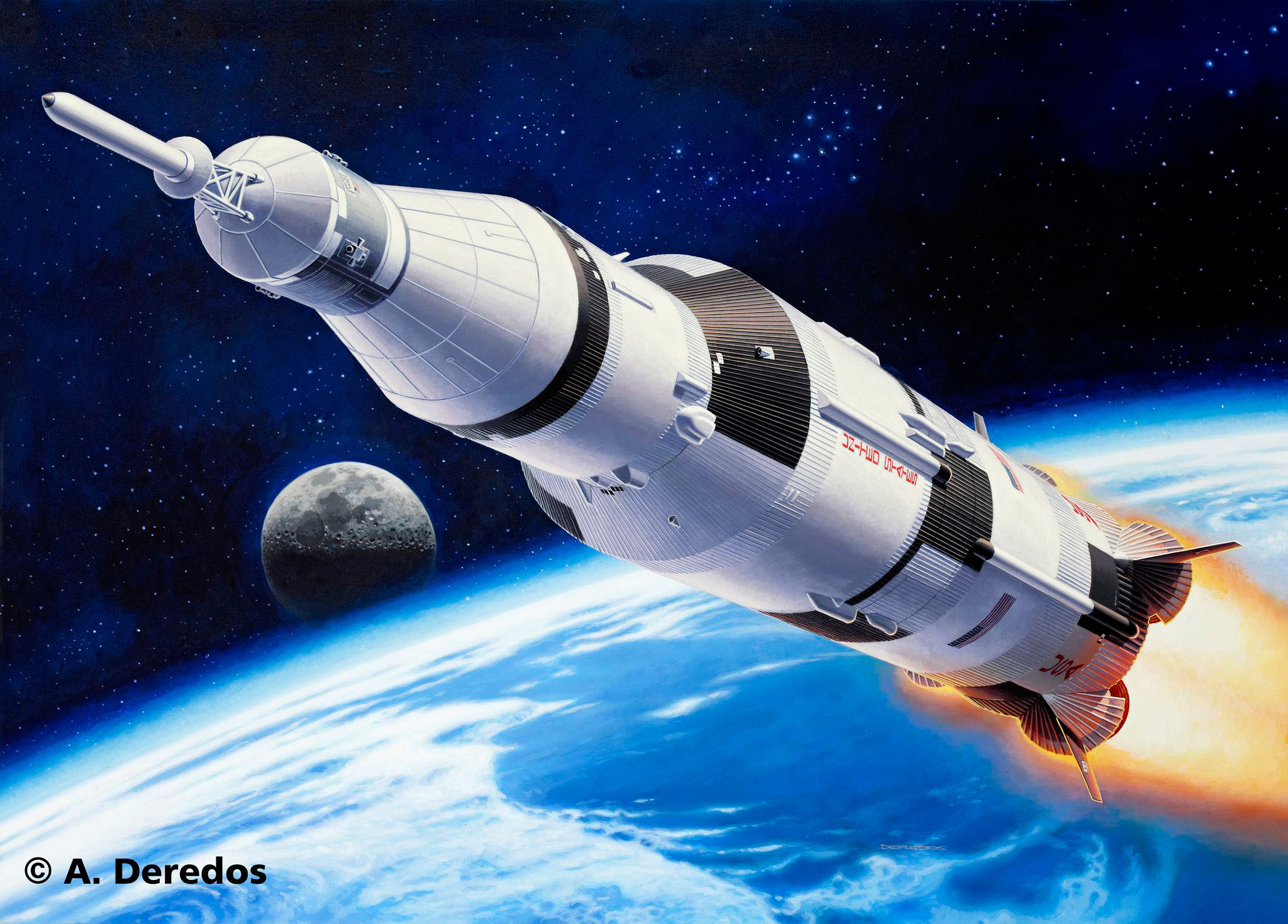 Revell 04909 Apollo Saturn V Modellbausatz Rakete, Waffe