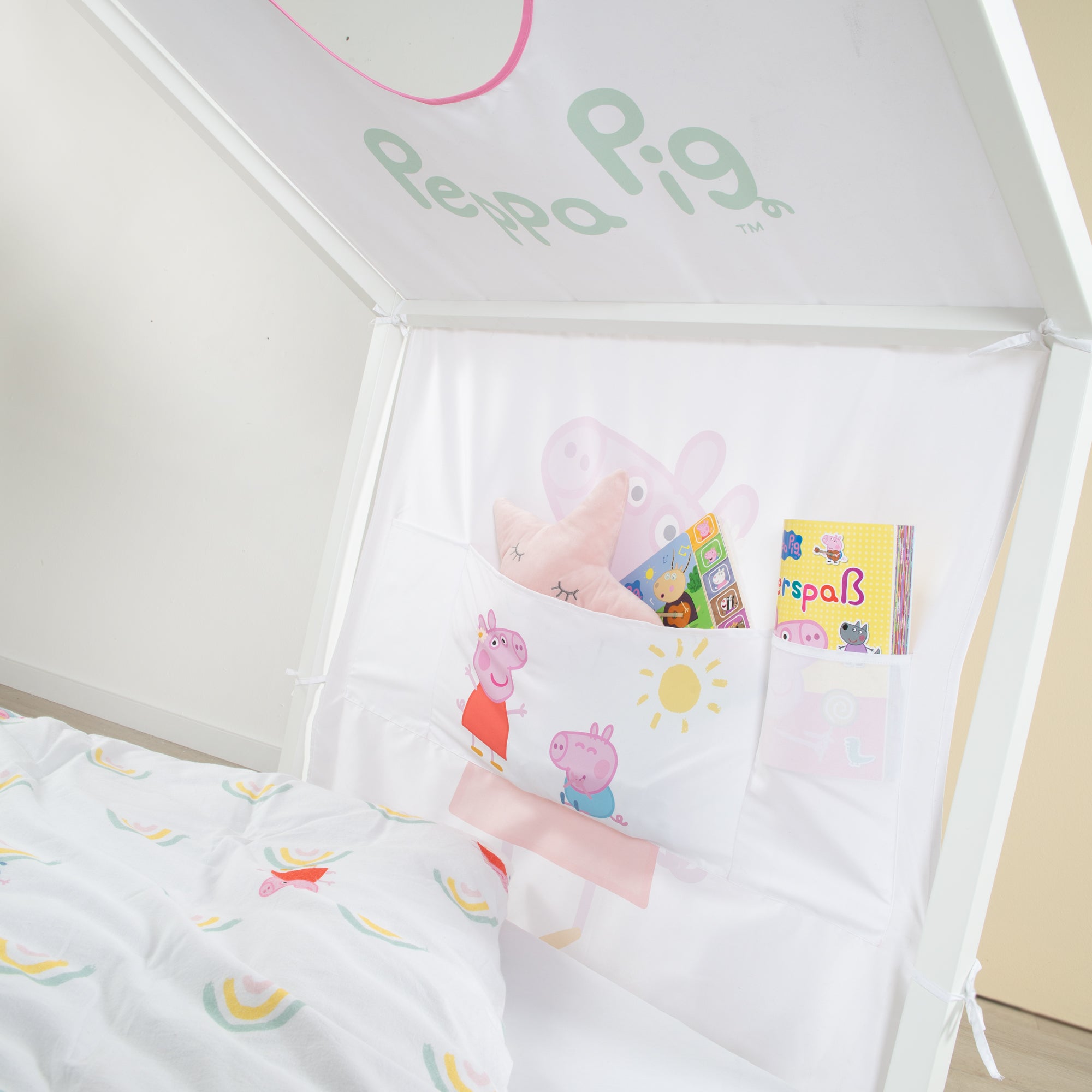 Roba 0286PP1 Hausbettbezug 90x200 cm Peppa Pig weiß – Bettenzubehör - Bild 10 Roba 0286PP1 Hausbettbezug 90x200 cm Peppa Pig weiß – Bettenzubehör - Produktbild 10