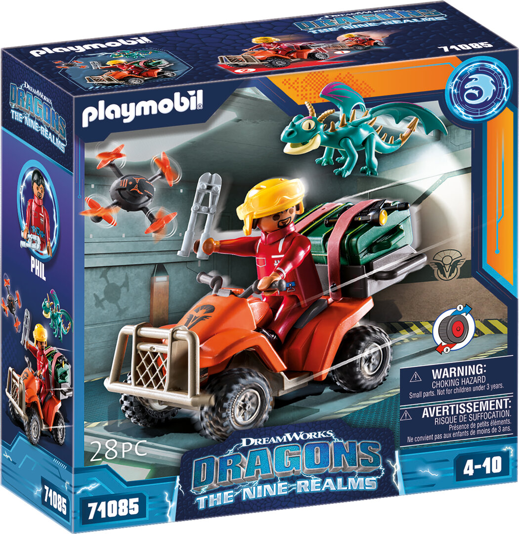 PLAYMOBIL 71085 Dragons: The Nine Realms Icaris Quad & Phil PLAYMOBIL, 71085, Dragons, The, Nine, Realms, Icaris, Quad, &, Phil, Schutzhelm, Helm, Maschine, Rad, Person