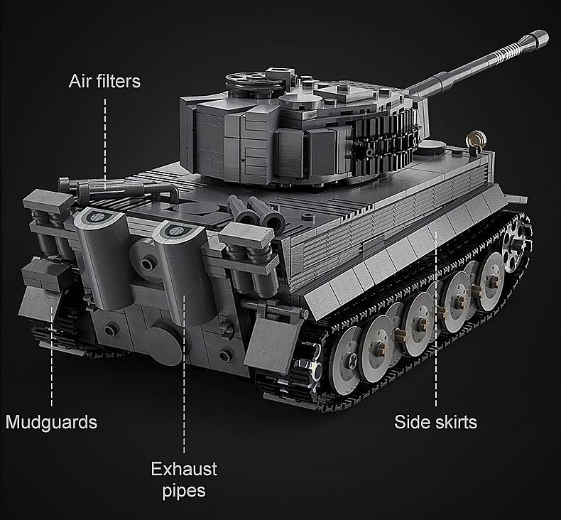 CaDA Panzer Tiger 1:35 grau 2,4GHz Bricks - Jamara e.K. - JAMARA 402894 Produktfoto - Jamara e.K. - CaDA Panzer Tiger 1:35 grau 2,4GHz Bricks - Modell JAMARA 402894