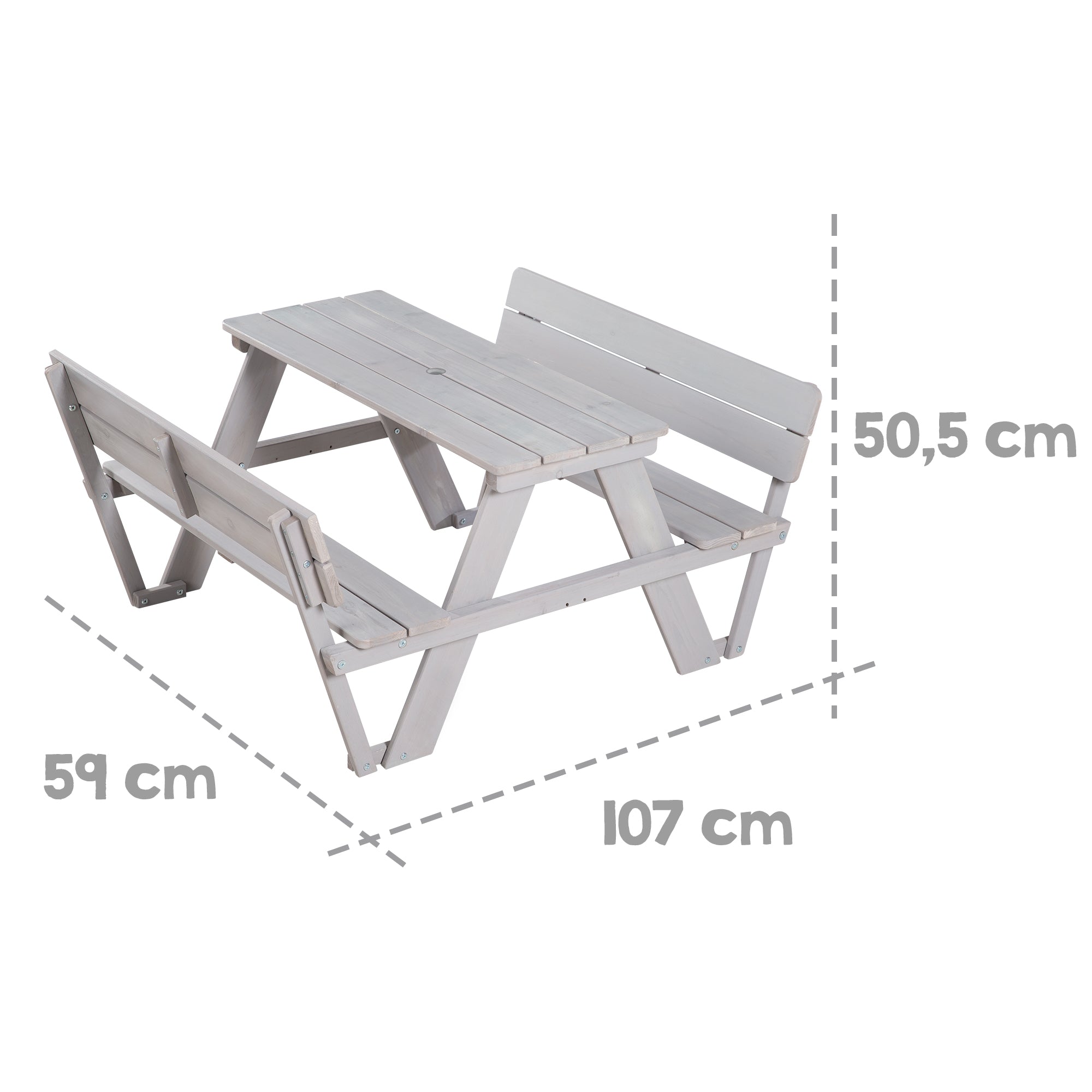 Roba 456007GAZU Kindersitzgruppe + Lehne/Schirm Set grau – Outdoor + - Bild 6 Roba 456007GAZU Kindersitzgruppe + Lehne/Schirm Set grau – Outdoor + - Produktbild 6
