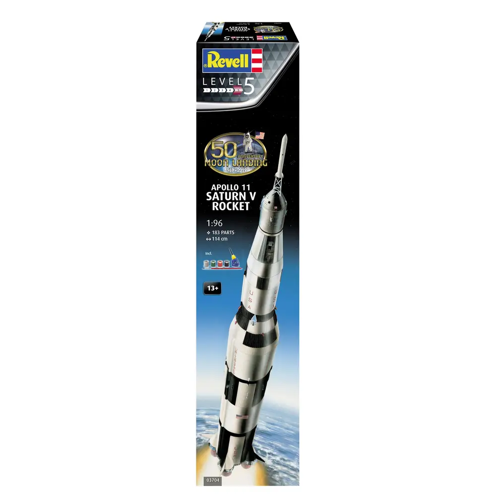 Revell 03704 Millennium Apollo 11 Saturn V Rocket, Revell Modellbausatz mit Basiszubehör Revell 03704 Millennium Apollo 11 Saturn V Rocket, Revell Modellbausatz mit Basiszubehör