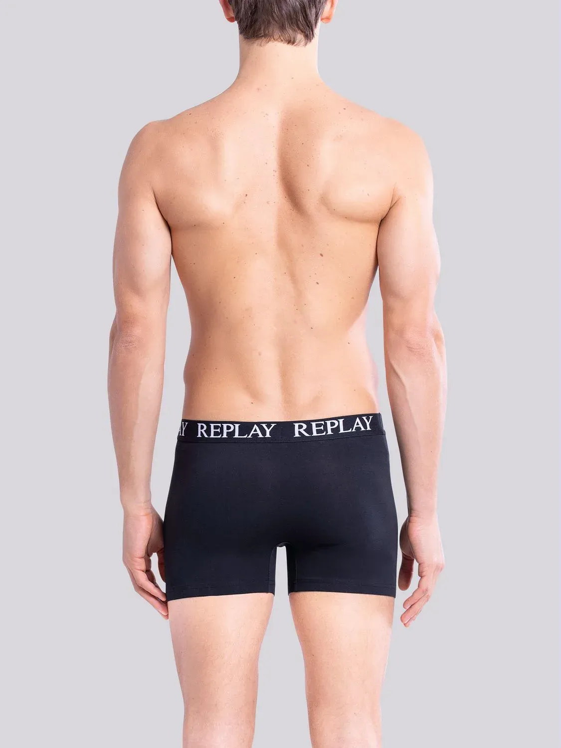 REPLAY Herren Boxershorts I101005BT – Schwarz, 2er Pack Cotton-Stretch GR. L REPLAY Herren Boxershorts I101005BT – Schwarz, 2er Pack Cotton-Stretch GR. L