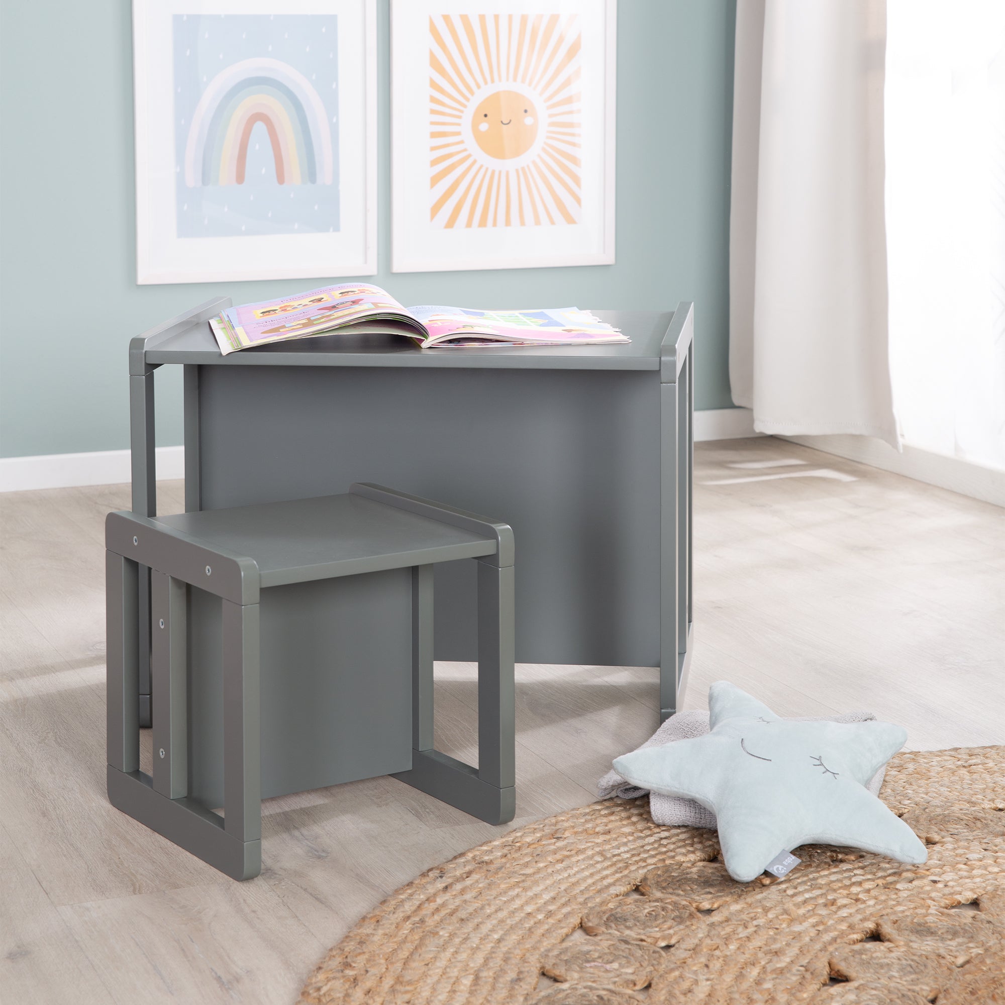 Roba 450004AN Kindersitzgruppe 3in1 anthrazit – Spielmöbel - Bild 9 Roba 450004AN Kindersitzgruppe 3in1 anthrazit – Spielmöbel - Produktbild 9