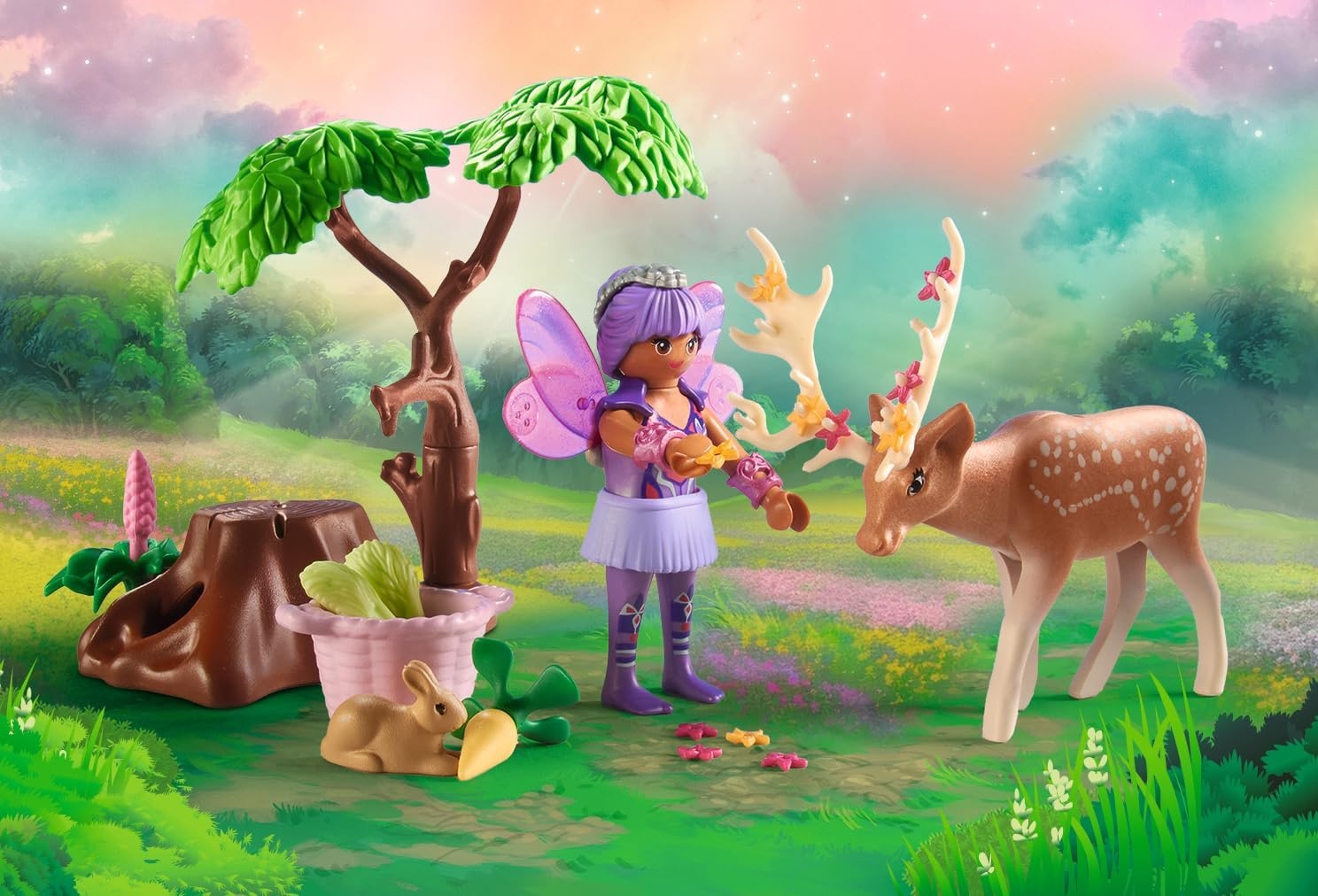 PLAYMOBIL 71800 - Princess Magic: Feen mit süßen Waldtieren & Zubehör Tier, Hirsch, Säugetier, Tierwelt, Person