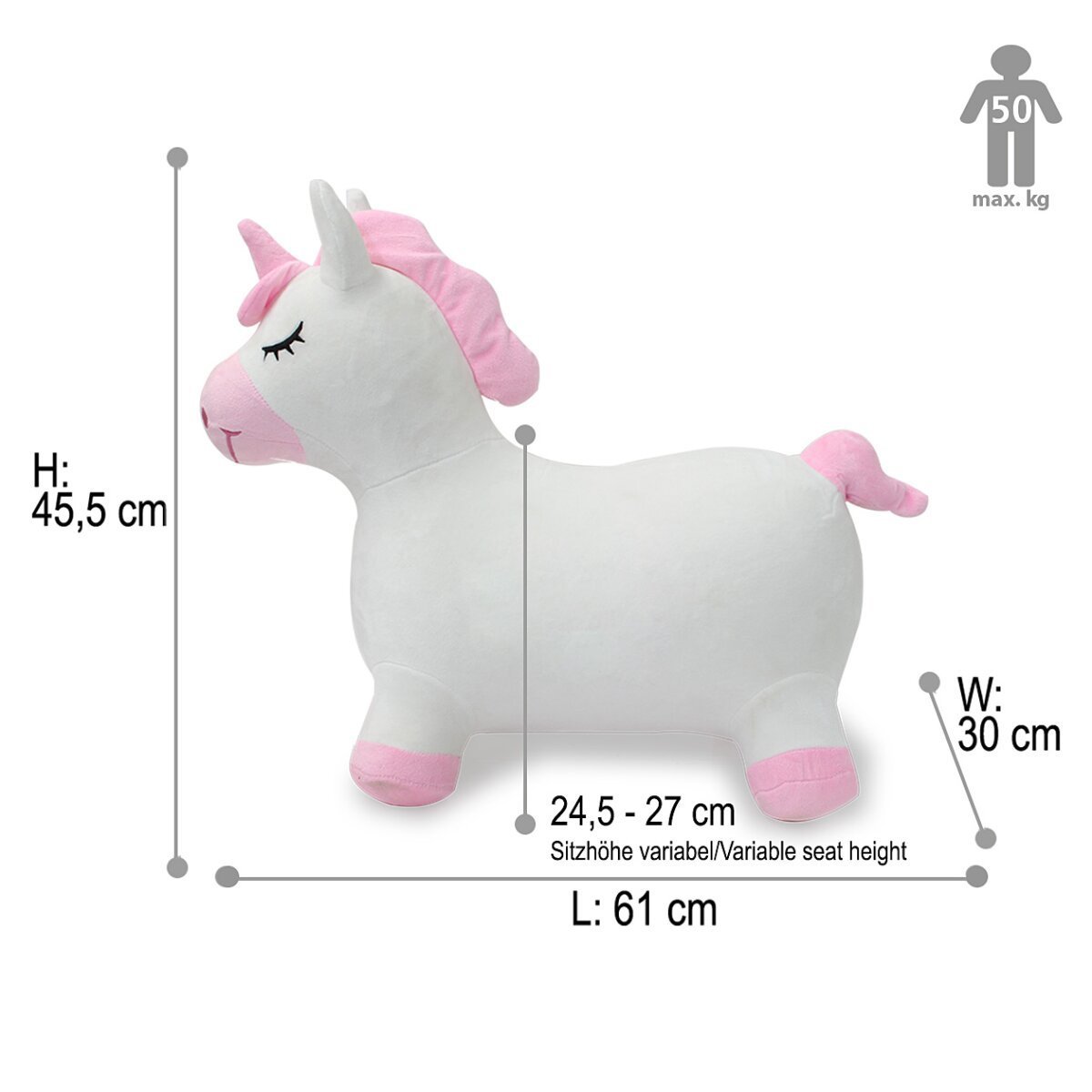 JAMARA Hüpftier Einhorn HoppyDoo mit Plüschbezug und Pumpe ab 12 Monaten JAMARA Hüpftier Einhorn HoppyDoo mit Plüschbezug und Pumpe ab 12 Monaten