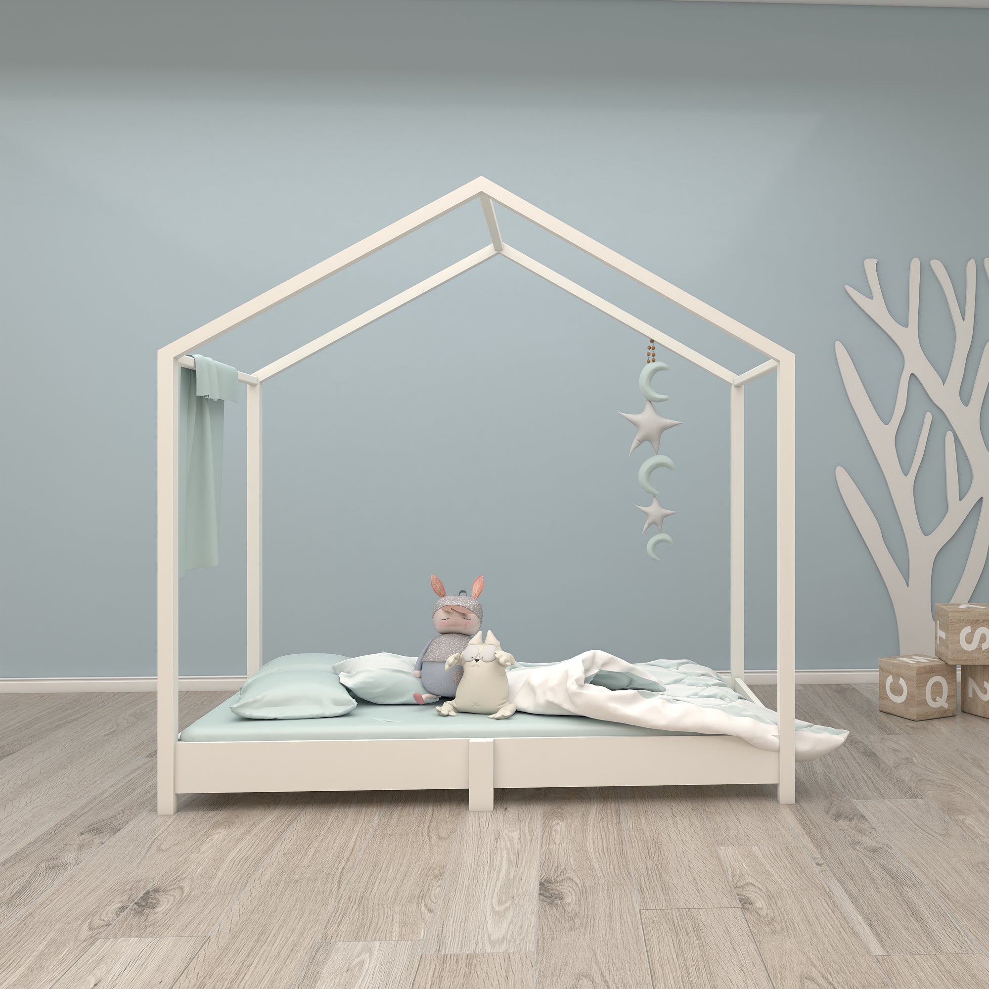 Roba 207024WE Bodenbett Komplettset 70x140 cm weiß – Hausbetten - Bild 7 Roba 207024WE Bodenbett Komplettset 70x140 cm weiß – Hausbetten - Produktbild 7
