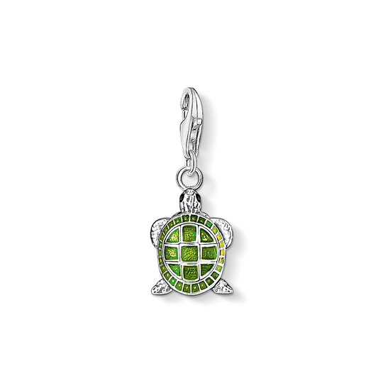 Thomas, Sabo, Anhänger, Charm-Club, Schildkröte, 925, Sterling, Silber, Kaltemail, Grün, 0837-007-6, Zubehor, Ohrring, Schmuck, Anhänger
