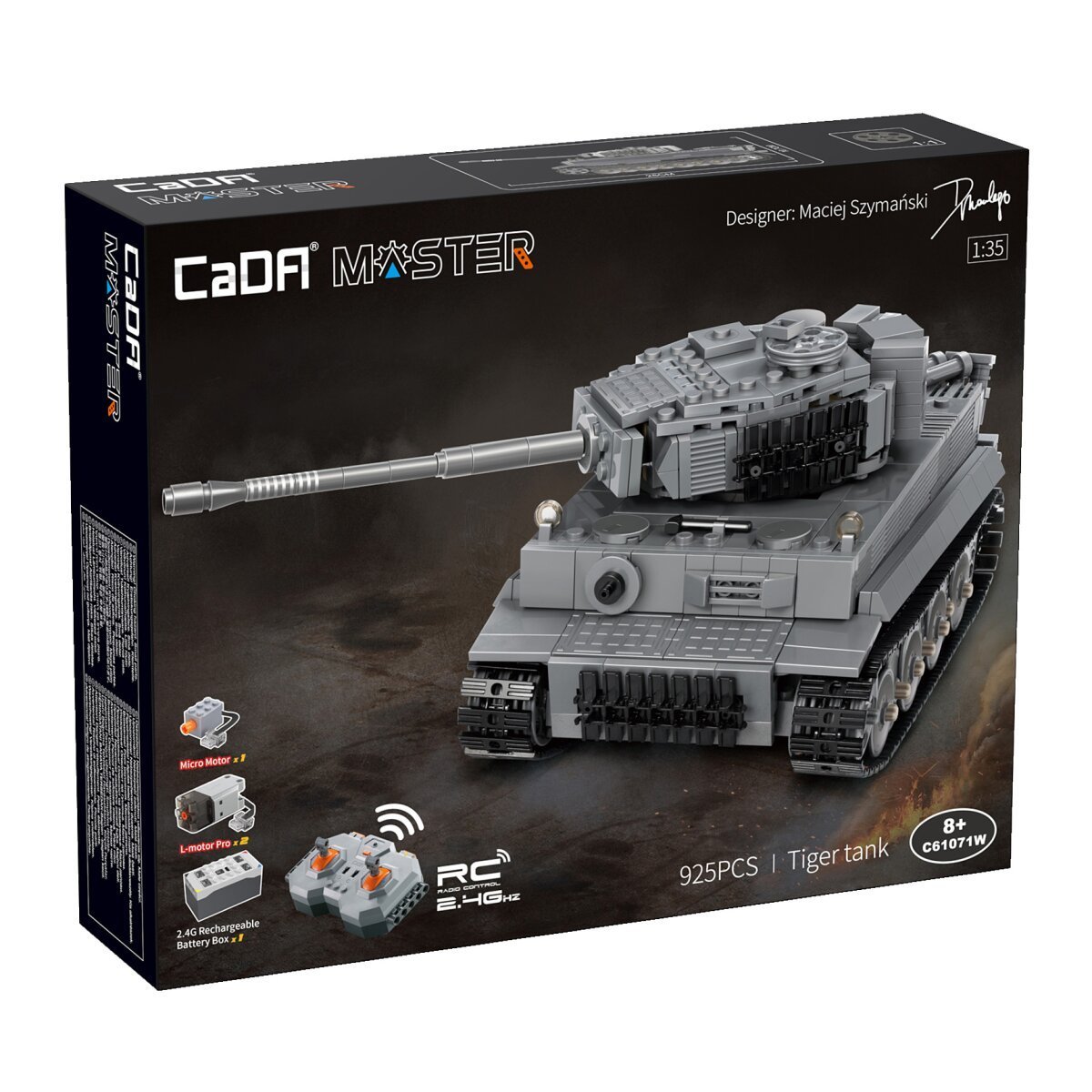 JAMARA CaDA Panzer Tiger 1:35 grau 2,4GHz Bricks ab 8 Jahren JAMARA CaDA Panzer Tiger 1:35 grau 2,4GHz Bricks ab 8 Jahren