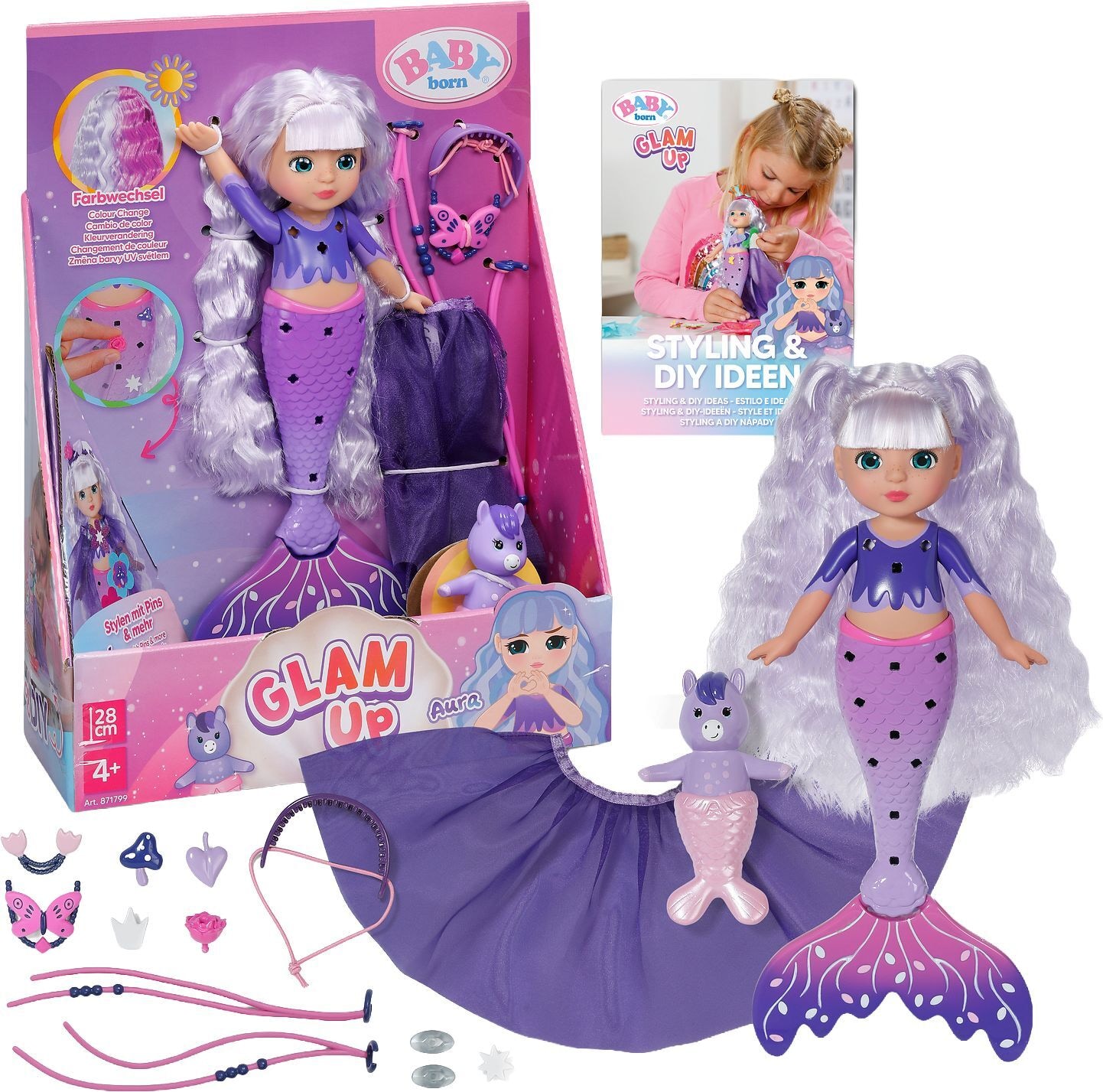 Produktfoto - Zapf - BABY born Magic Makeover Pretty in Purple - Modell ZAPF 871799 - lila