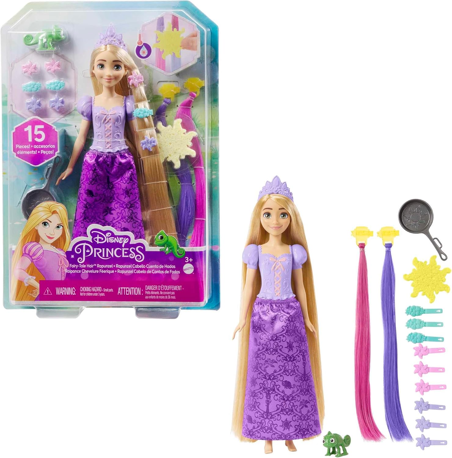 Disney Princess Rapunzel Haarspiel-Puppe Magisches Styling mit Farbwechsel-Effekt HLW18 Disney, Princess, Rapunzel, Haarspiel-Puppe, Magisches, Styling, mit, Farbwechsel-Effekt, HLW18, Puppe, Spielzeug, Figur, Kind, Person