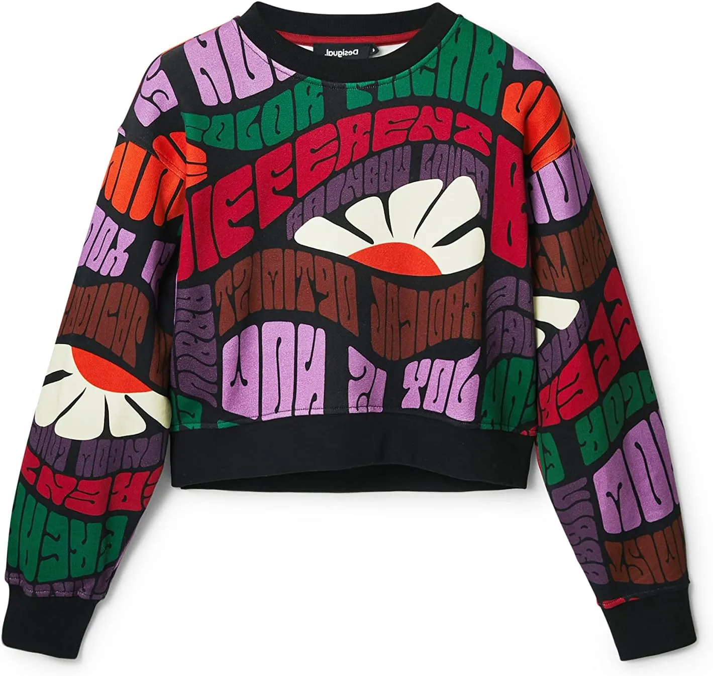 Desigual Damen Pullover - Bunter Pullover mit Retro-Print 22WWSK399019 GR. M Desigual Damen Pullover - Bunter Pullover mit Retro-Print 22WWSK399019 GR. M