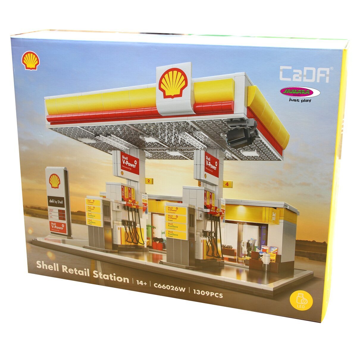JAMARA CaDA Shell Tankstelle mit Shop und Waschanlage 1:30 Bricks ab 14 Jahren