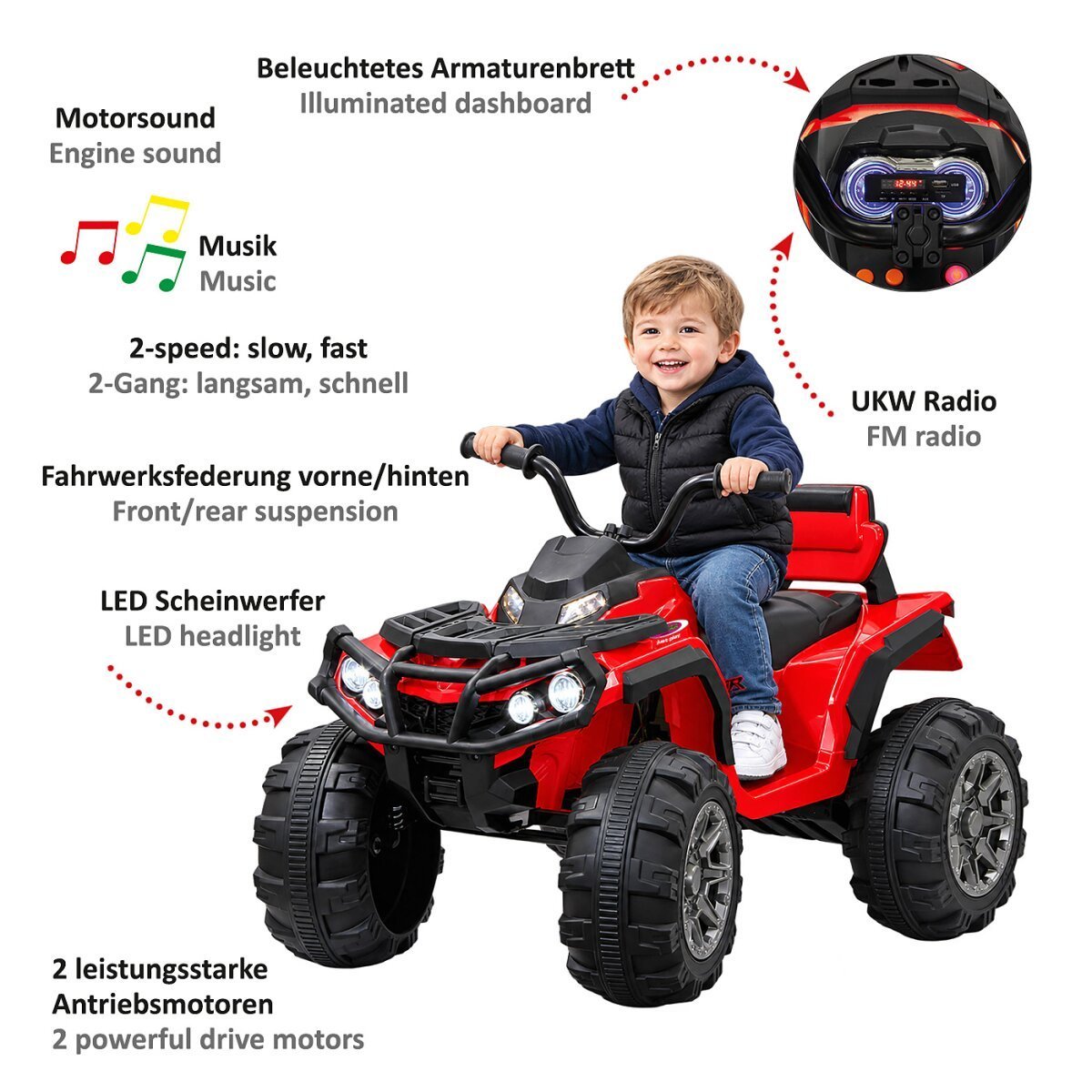 JAMARA Ride-on Quad Protector rot 12V ab 3 Jahren