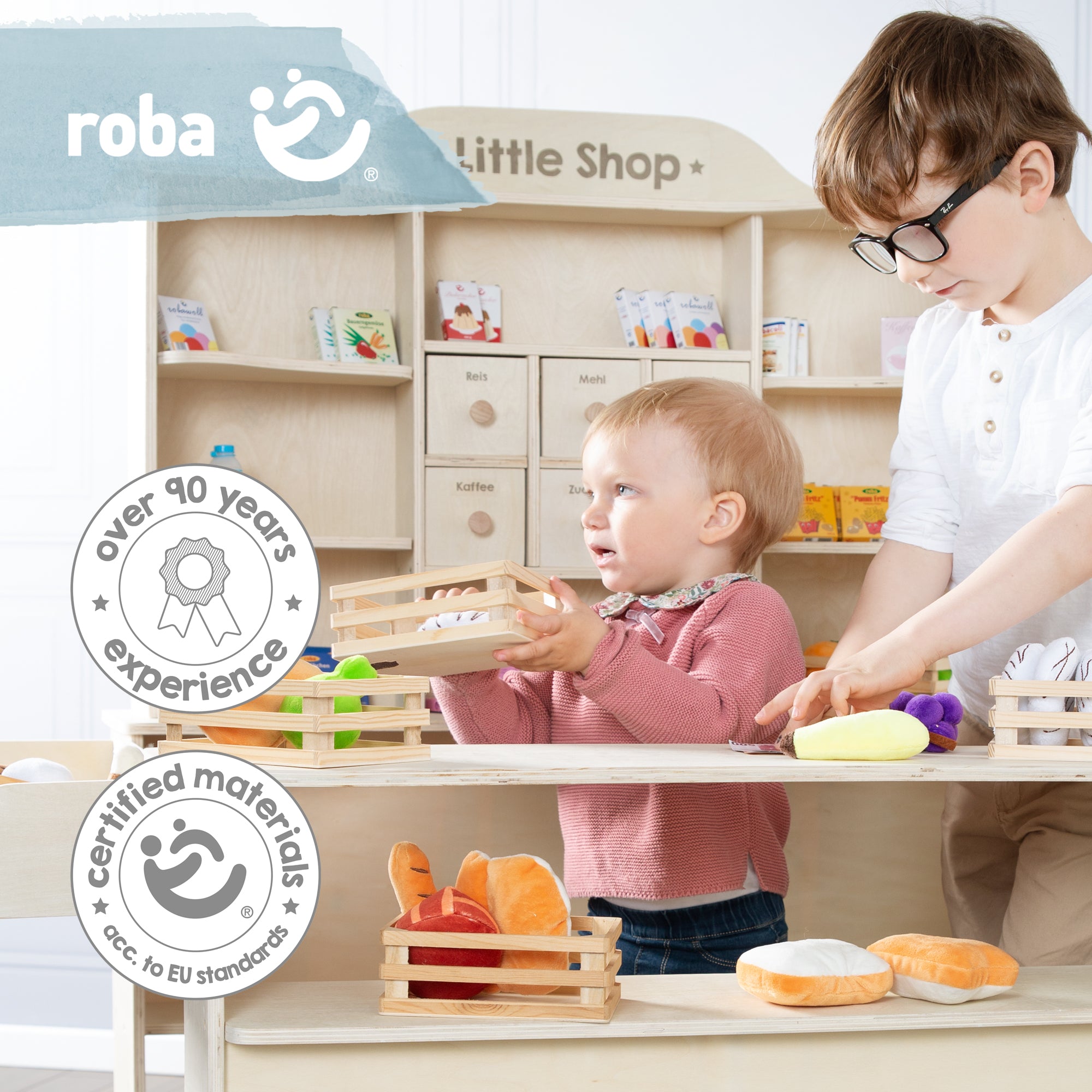 Roba 9286ZU Kaufland Holz natur + Zubehör natur lackiert – Rollenspiel - Bild 11 Roba 9286ZU Kaufland Holz natur + Zubehör natur lackiert – Rollenspiel - Produktbild 11