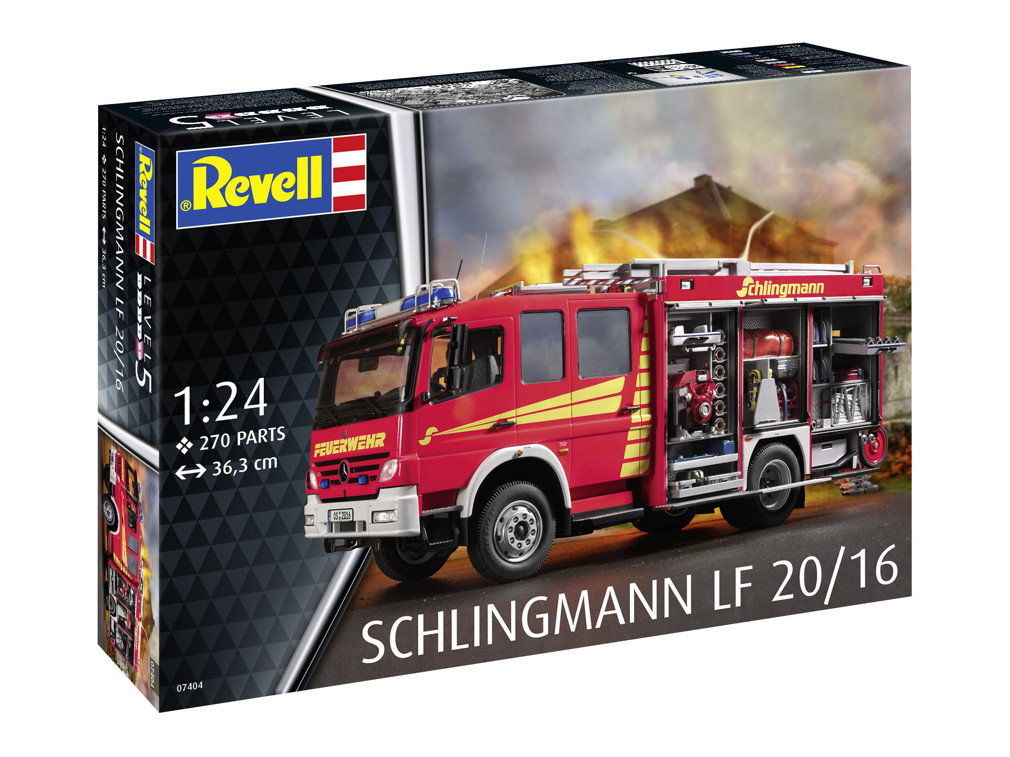 Revell 07404 Schlingmann LF 20/16 Modellbausatz Transport, Fahrzeug, LKW, Feuerwehrauto