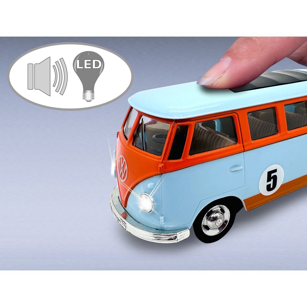 JAMARA Volkswagen T1 Diecast 1:30 hellblau inkl. Knopfzellen ab 3 Jahren JAMARA Volkswagen T1 Diecast 1:30 hellblau inkl. Knopfzellen ab 3 Jahren