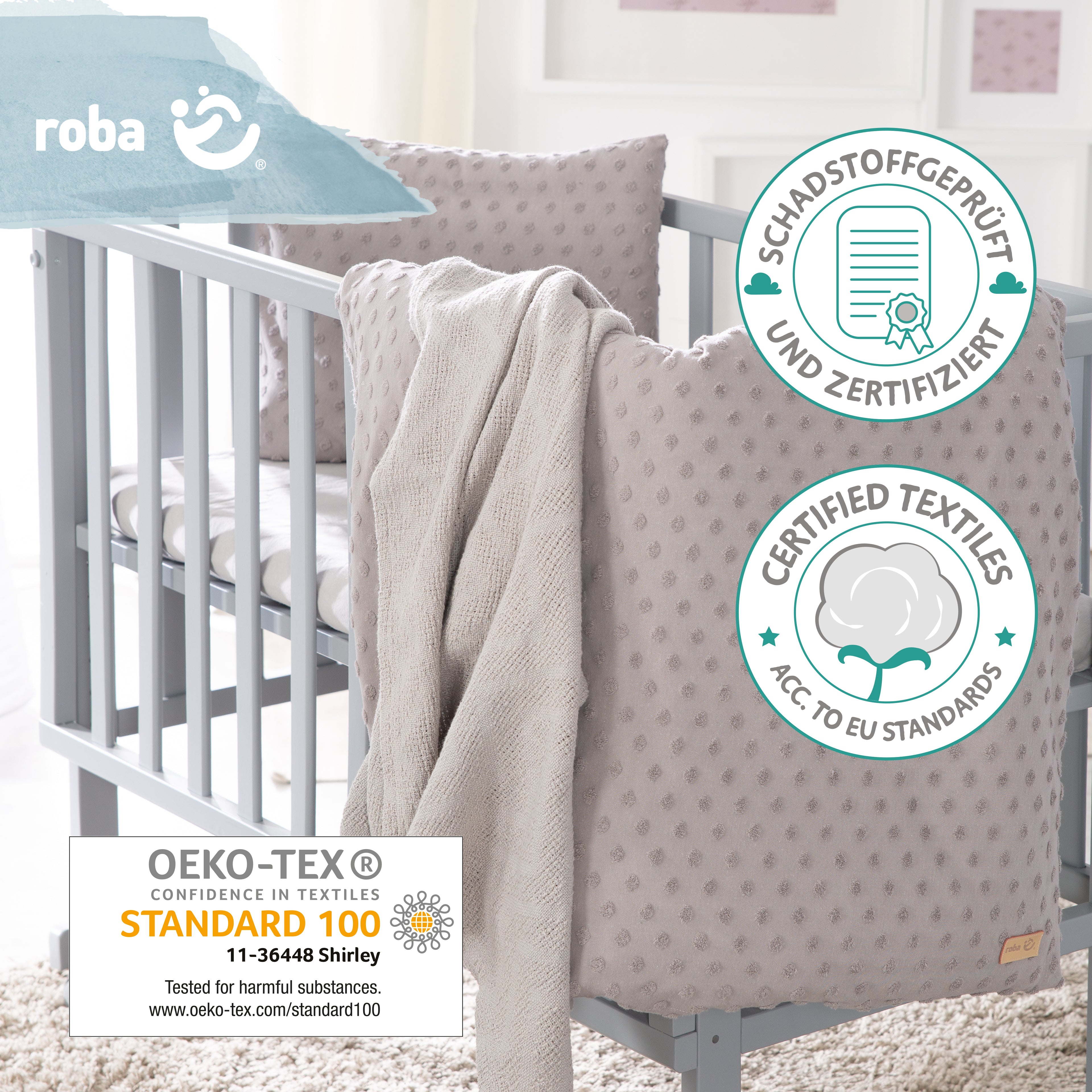 Roba 227S04T3 Geschenkset BIO-Jersey Schlafen kl grau hellgrau – Heim Textilien - Bild 4 Roba 227S04T3 Geschenkset BIO-Jersey Schlafen kl grau hellgrau – Heim Textilien - Produktbild 4