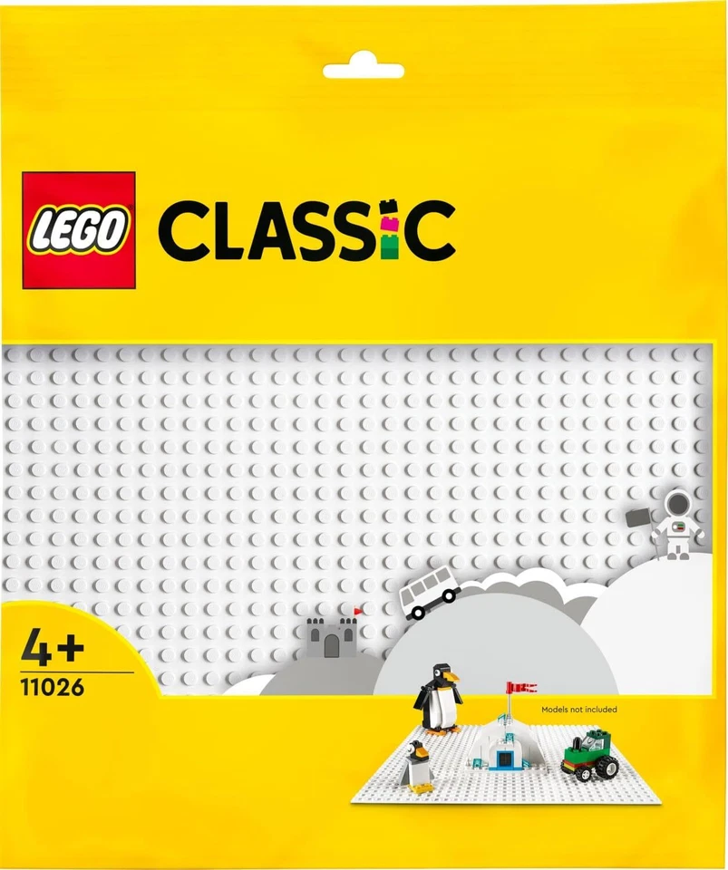 LEGO Classic 11026 – Weiße Grundplatte im Format 25 × 25 cm für Bau- und Ausstellungsprojekte LEGO Classic Weiße Bauplatte 11026 – 32×32 Noppen, weiß, als Baubasis